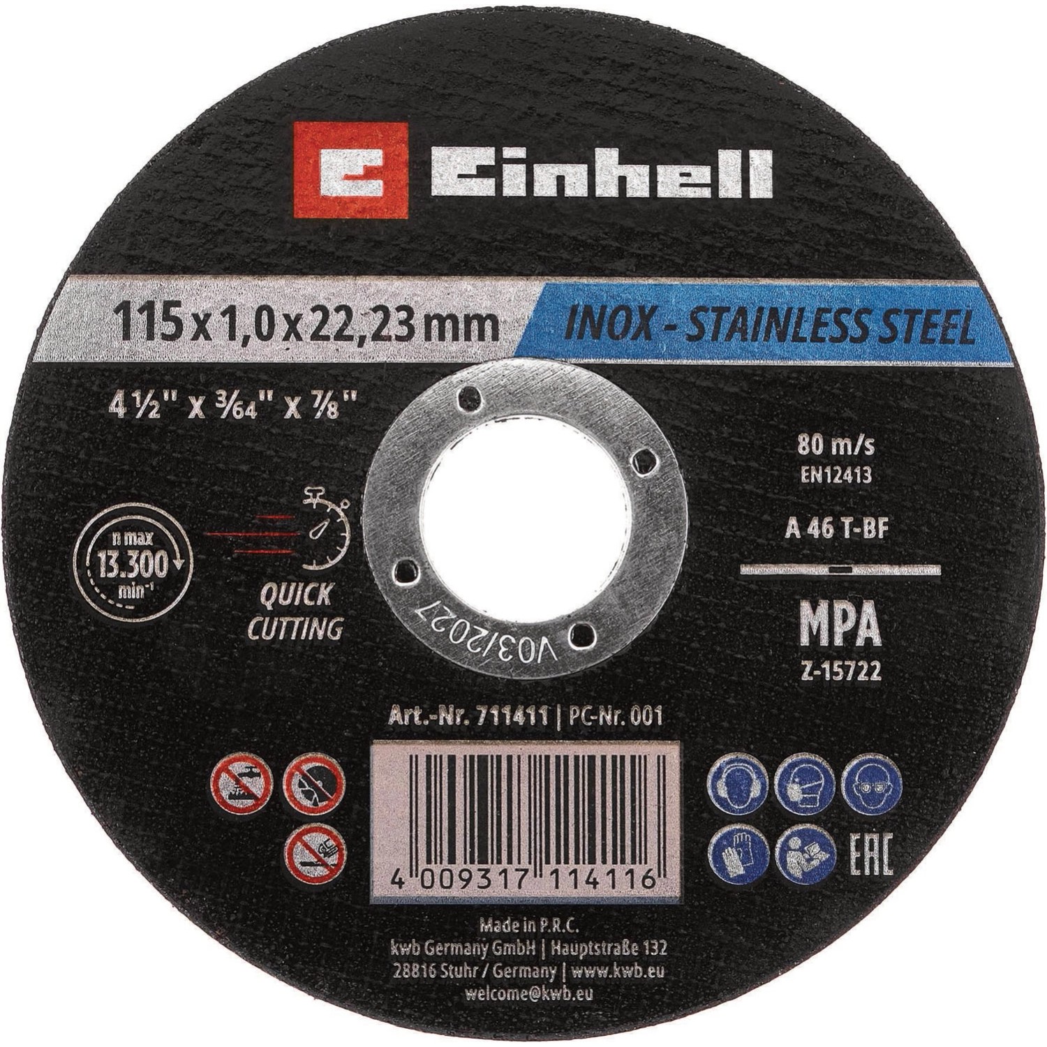 Einhell Zestaw tarcz do metalu 115 x 1,0 mm - 50 szt.