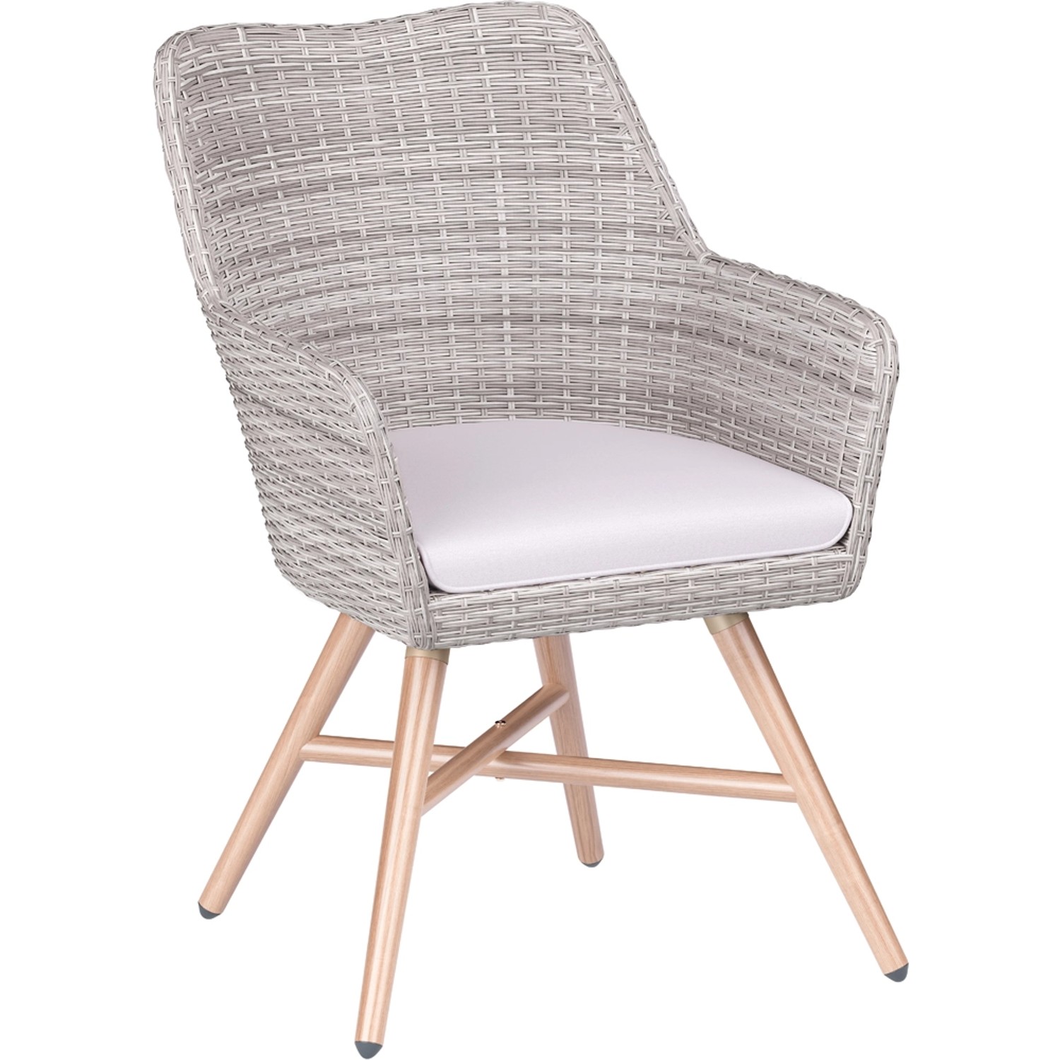 Fotel ogrodowy DOWERIN technorattan/akacja