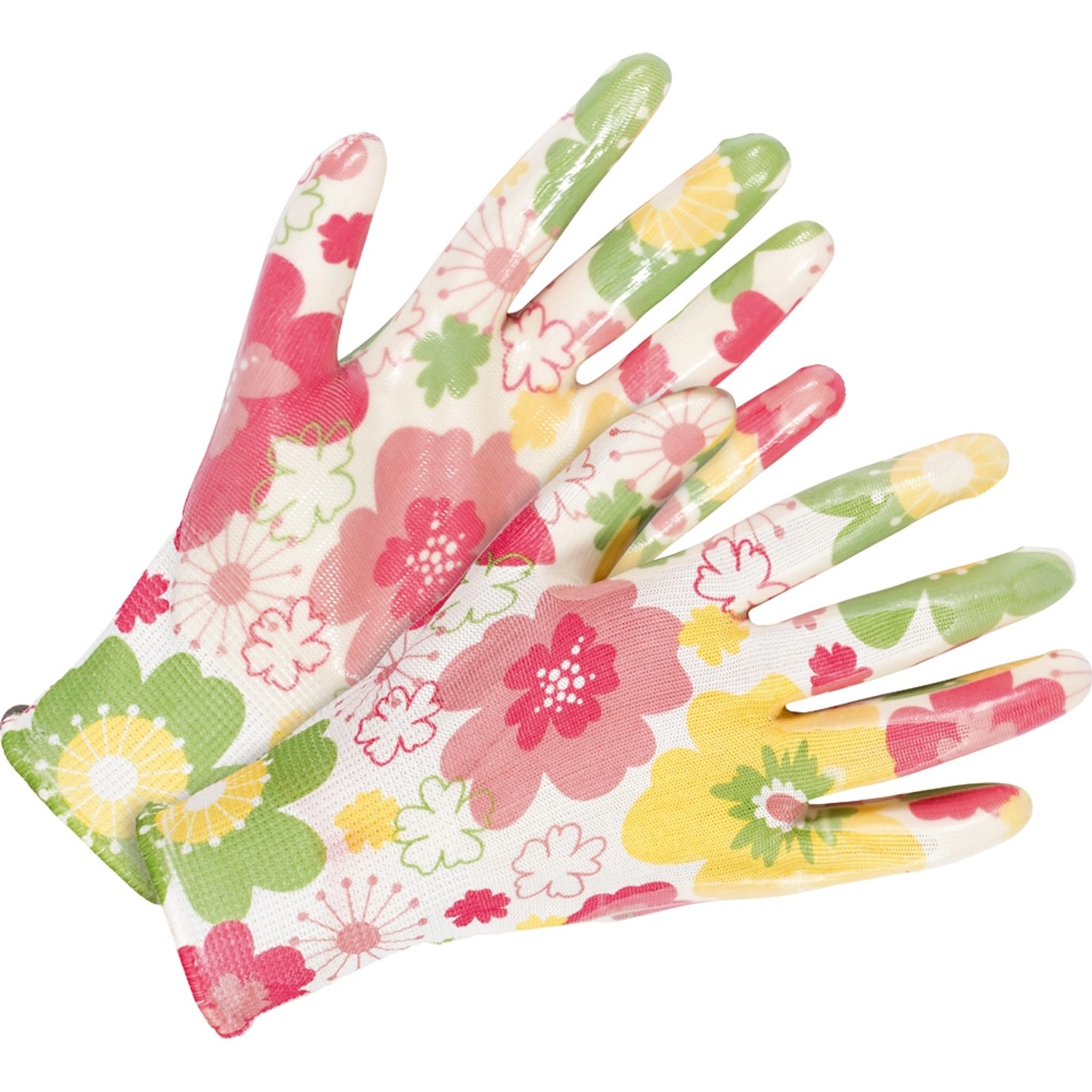 LUX-TOOLS Zestaw rękawic nitrylowych w kwiatki 2 szt.