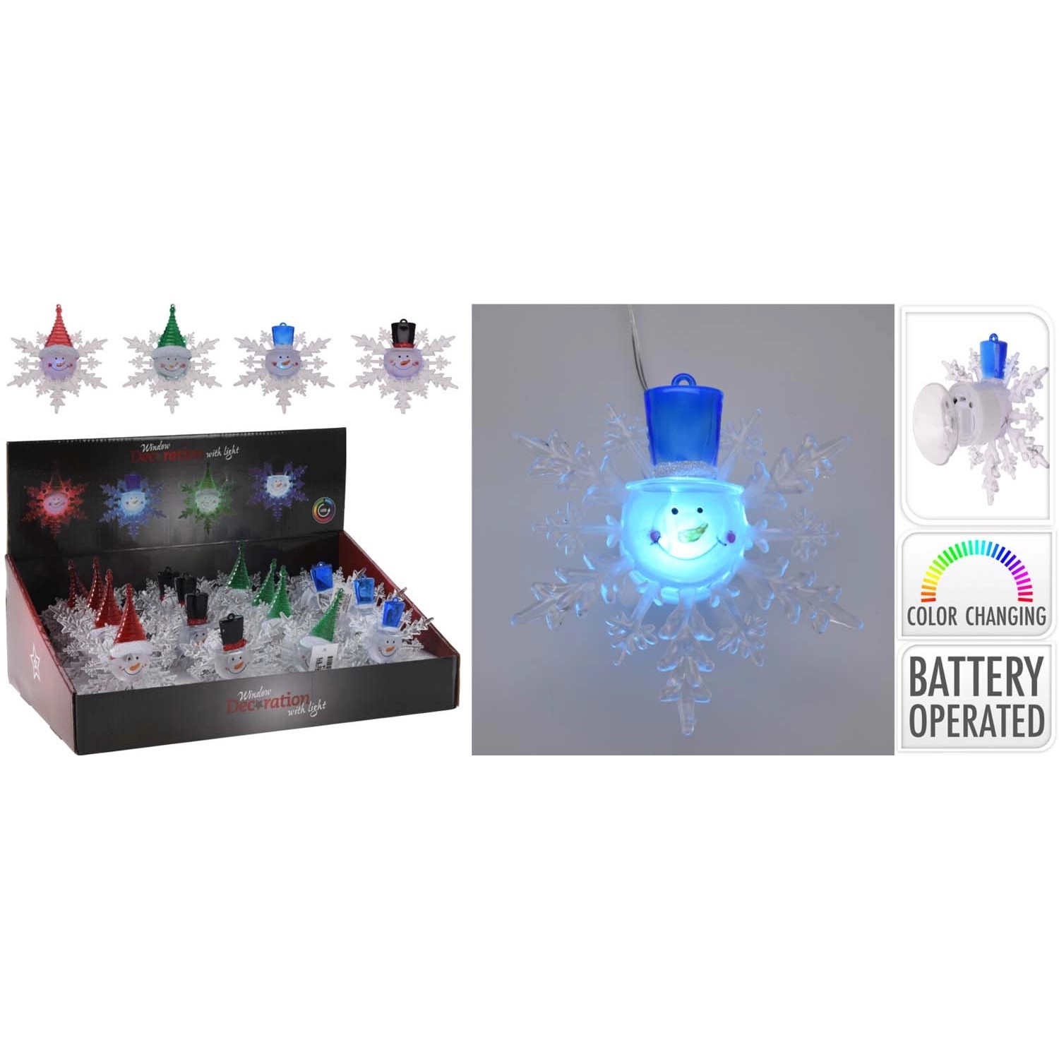 Dekoracja okienna LED z przyssawką mix wzorów