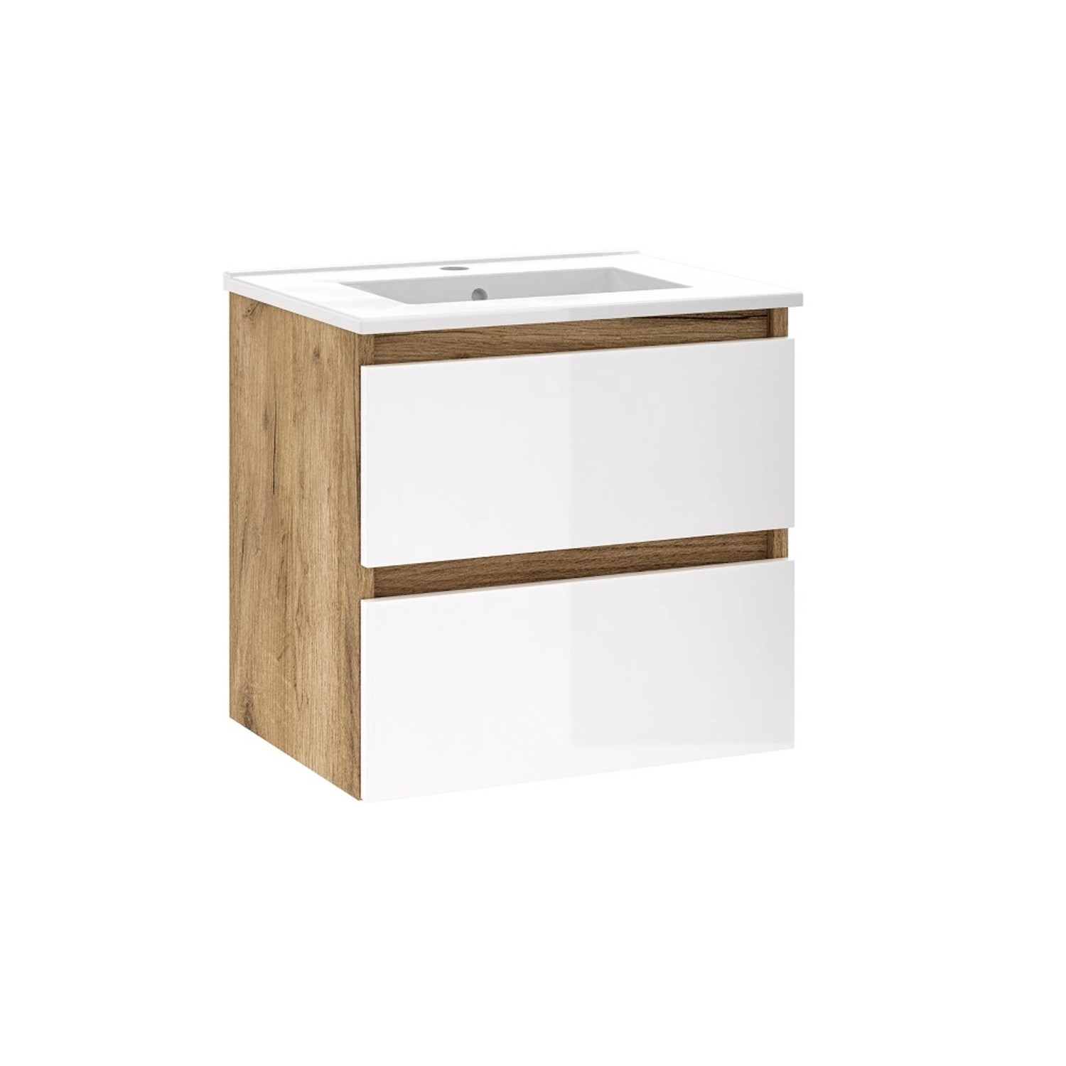 Mirano Zestaw Maori Szafka Z Umywalką Biały Dąb 50 Cm