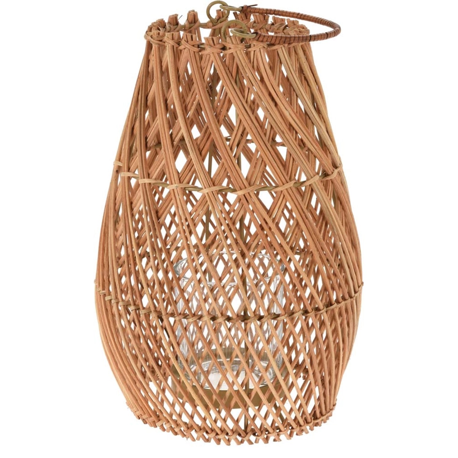 Lampion Melon rattan z wkładem - śr. 32,8 cm