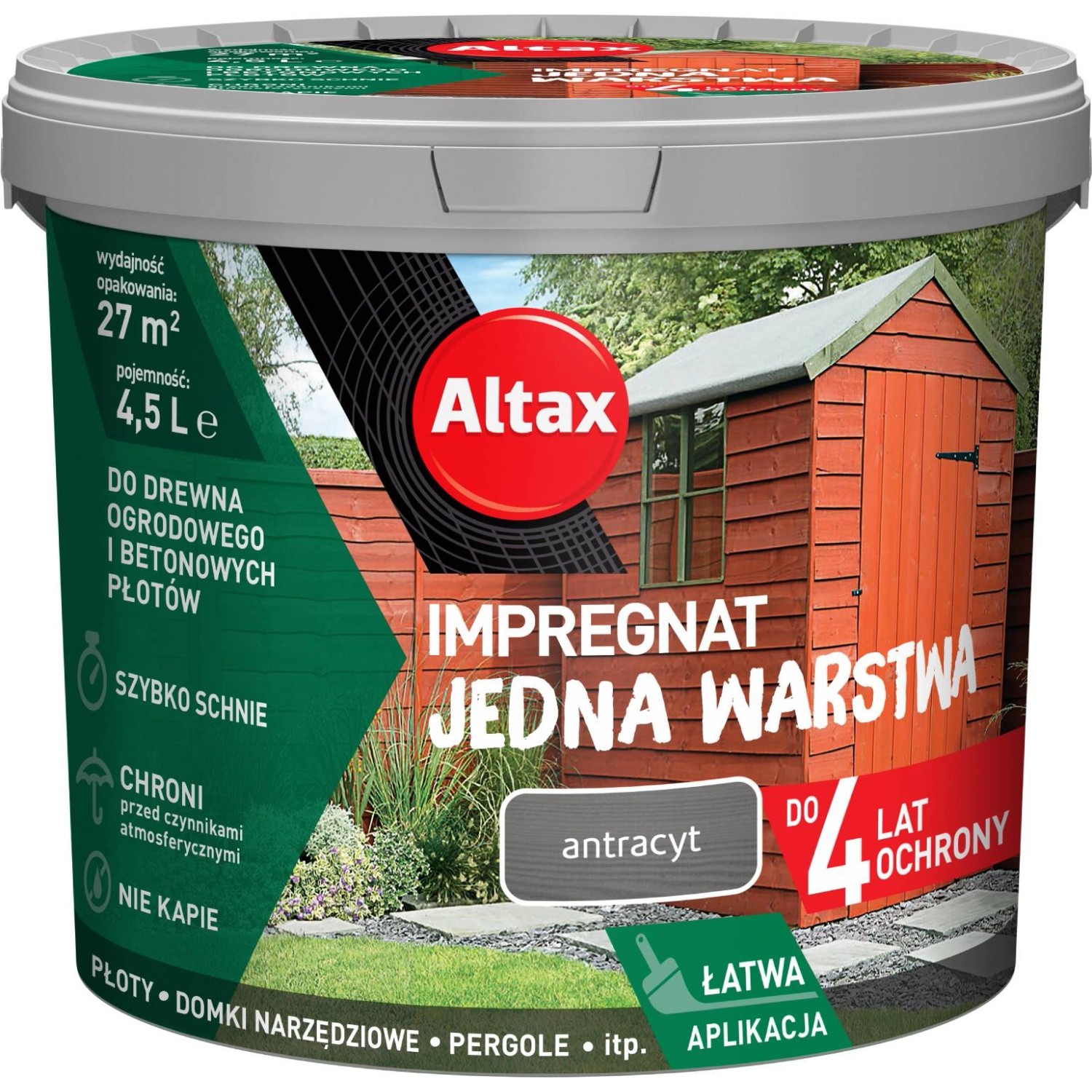 Altax Impregnat Jedna Warstwa antracyt 4,5L