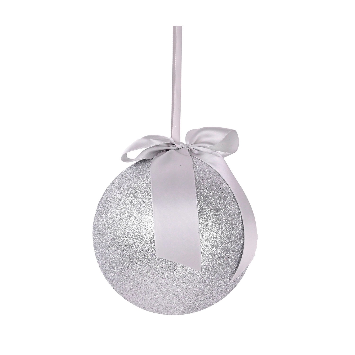 Zawieszka kula plastikowa srebrna - 15 cm