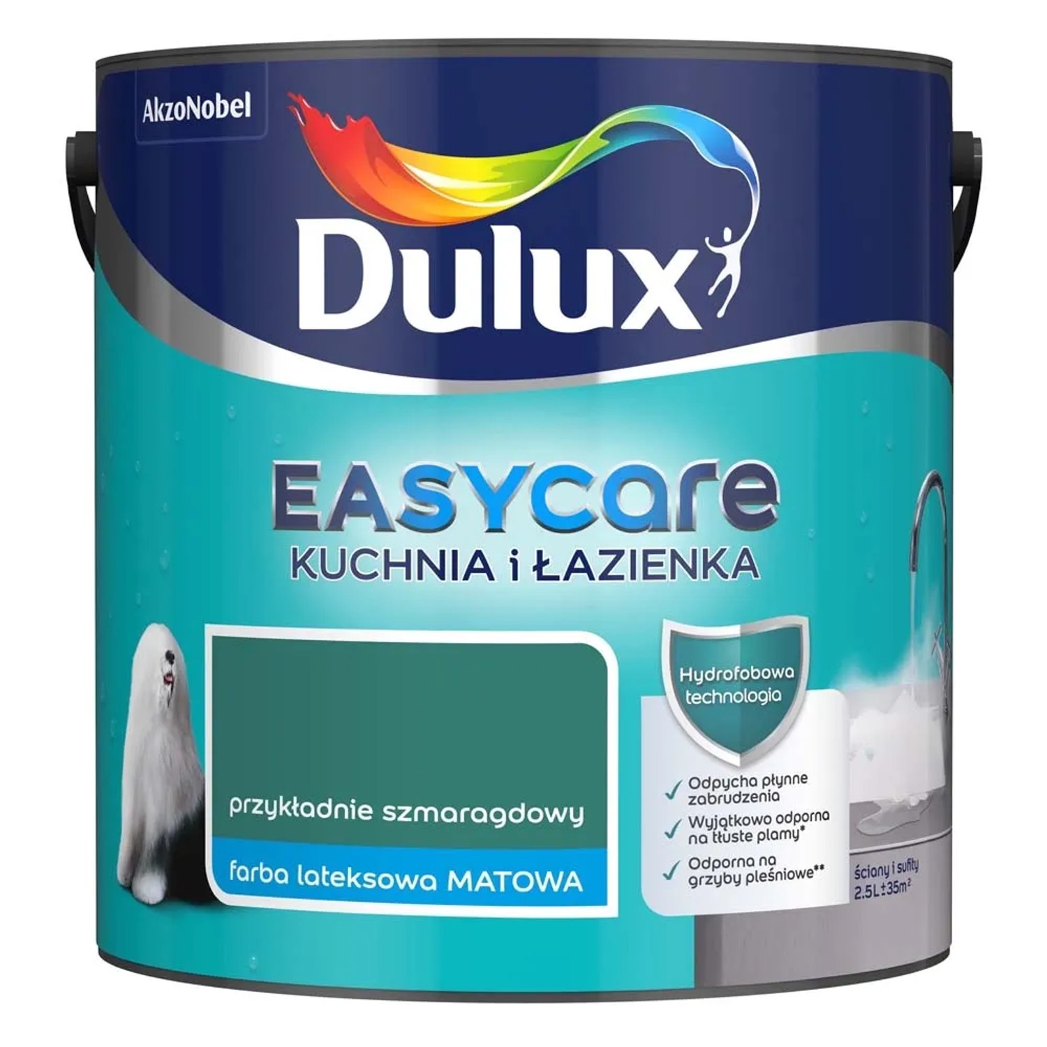 Farba Dulux EasyCare Kuchnia i Łazienka przykładnie szmaragdowy 2,5 l