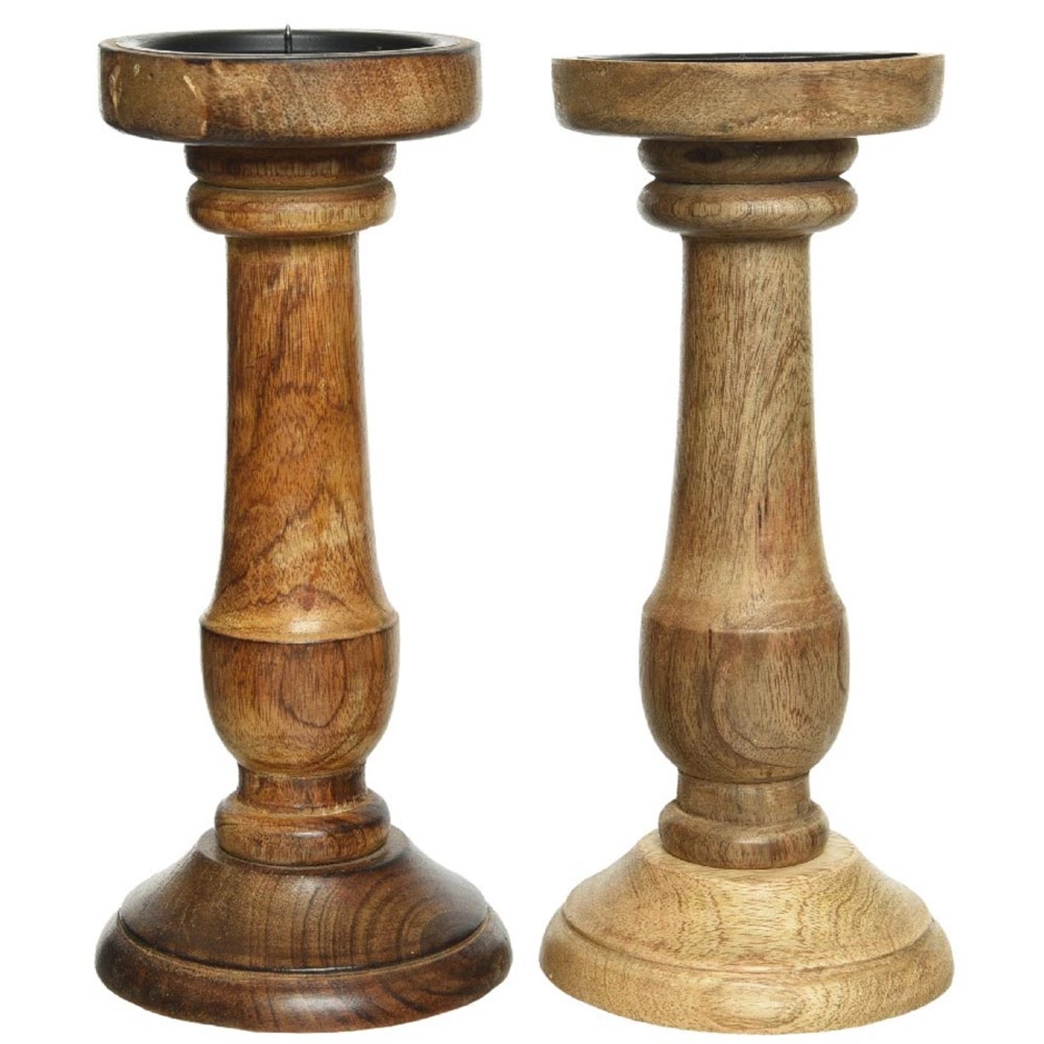 Świecznik drewniany, mix - 11x25 cm