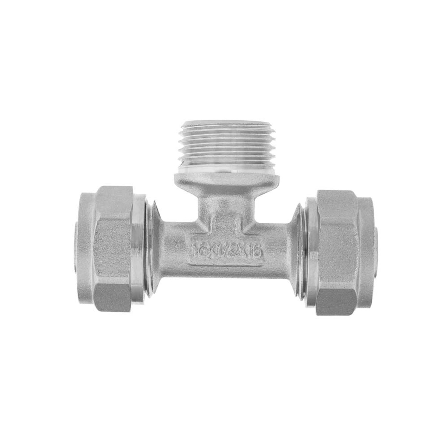 Invena Trójnik gwint zew. 16 mm x 1/2" x 16 mm x 2- wkład aluminiowy