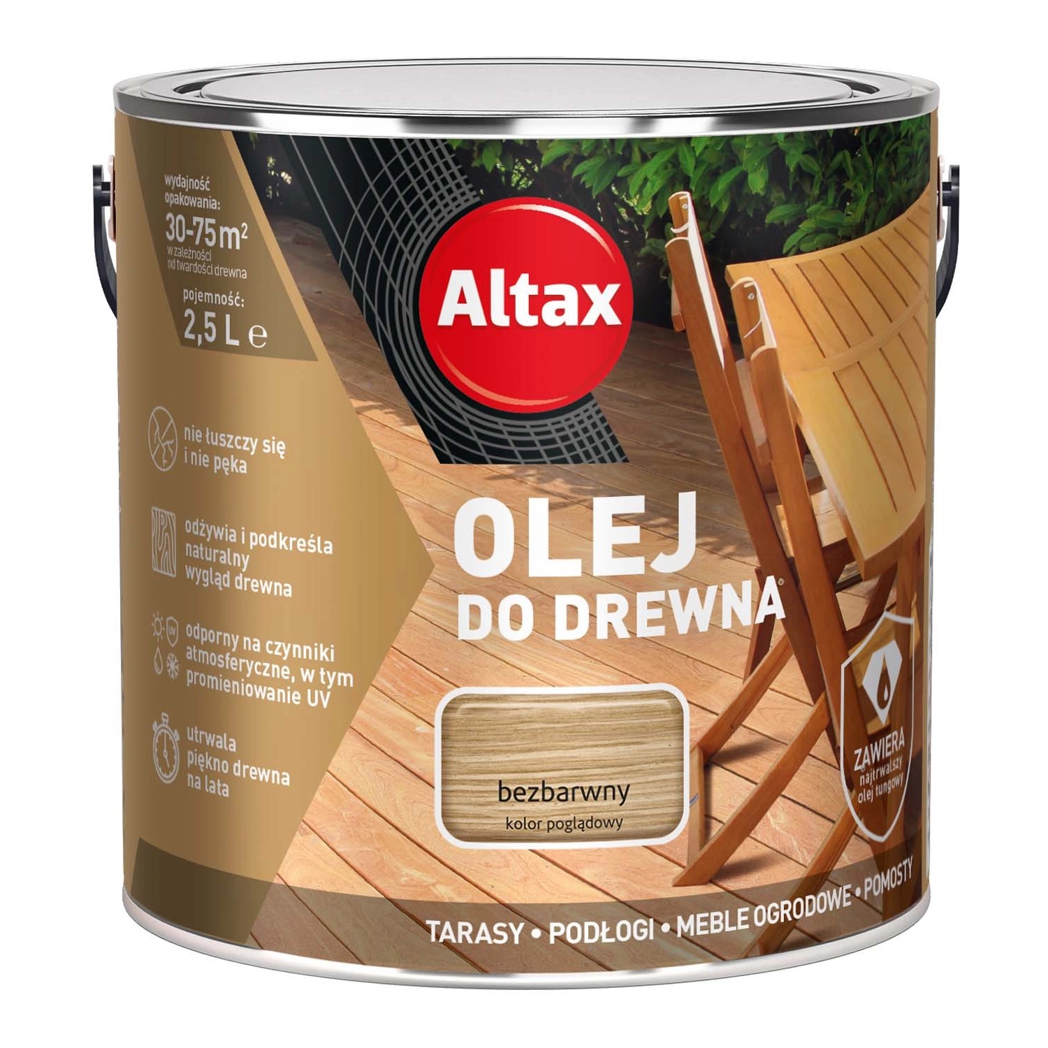 Altax Olej do drewna bezbarwny 2,5 l