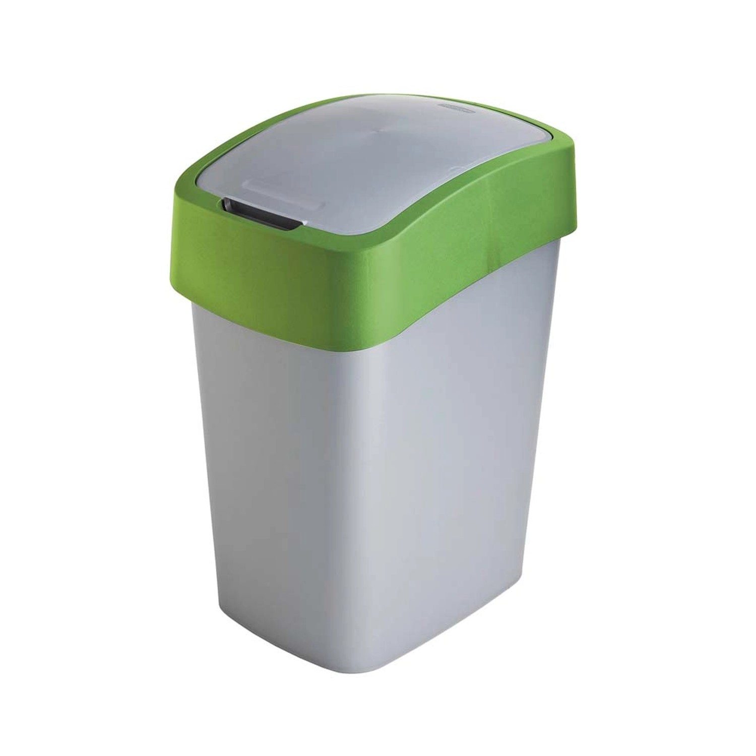 Kosz na śmieci Flip Bin srebrno-zielony 10 l