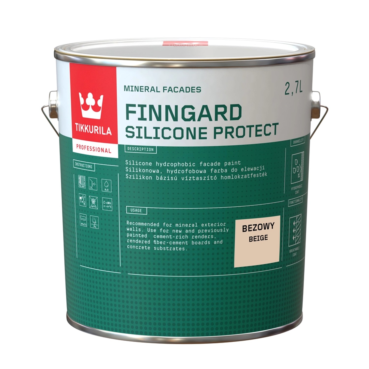 Farba elewacyjna Tikkurila Finngard Silicone Protect 2,7 l beżowy