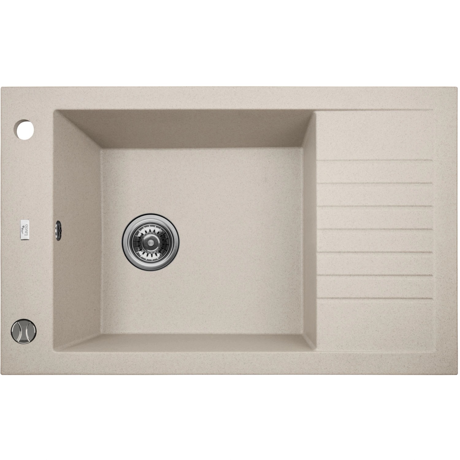 Laveo Zlewozmywak PIONIER 1-kom. z ociekaczem beżowy - 78 x 50 cm