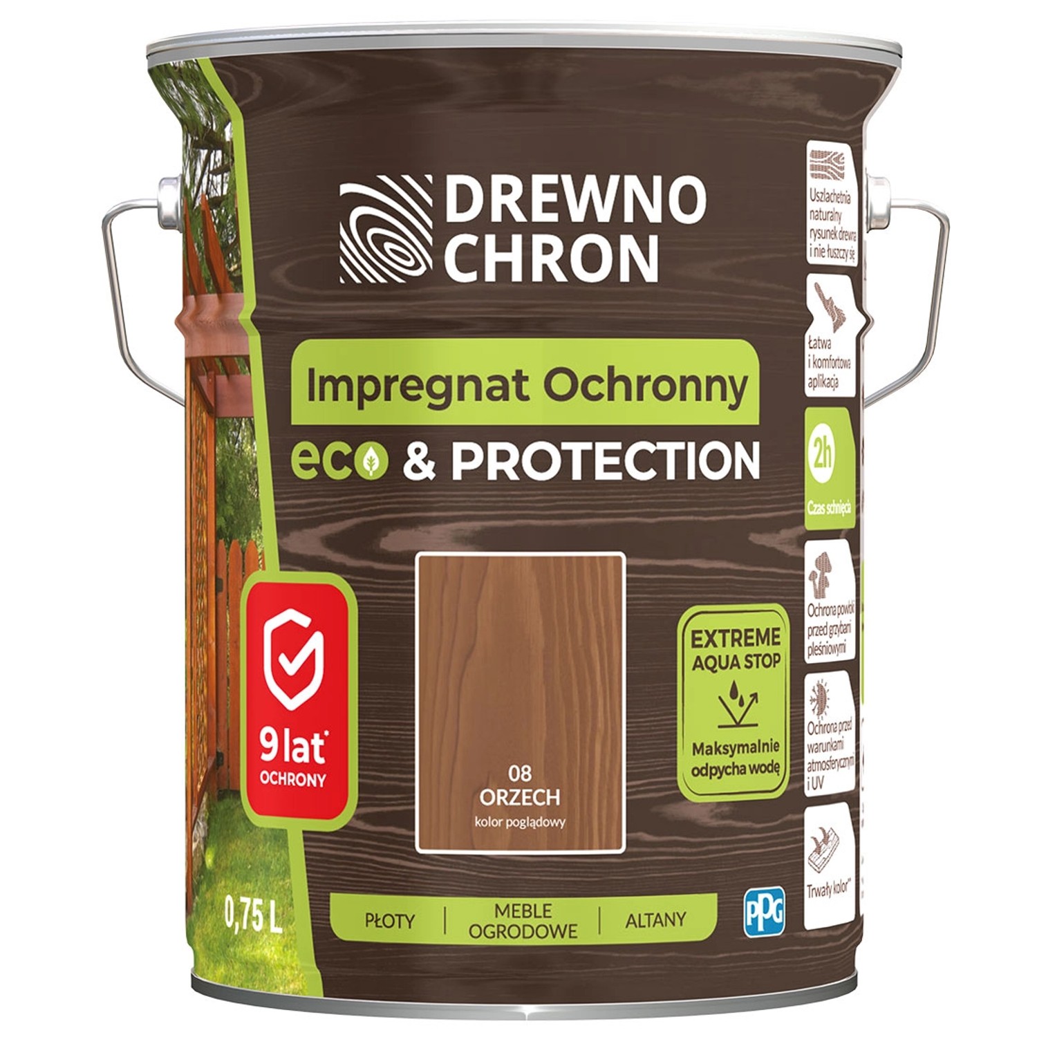 Drewnochron Impregnat ochronny Eco & Protection orzech 4,5L