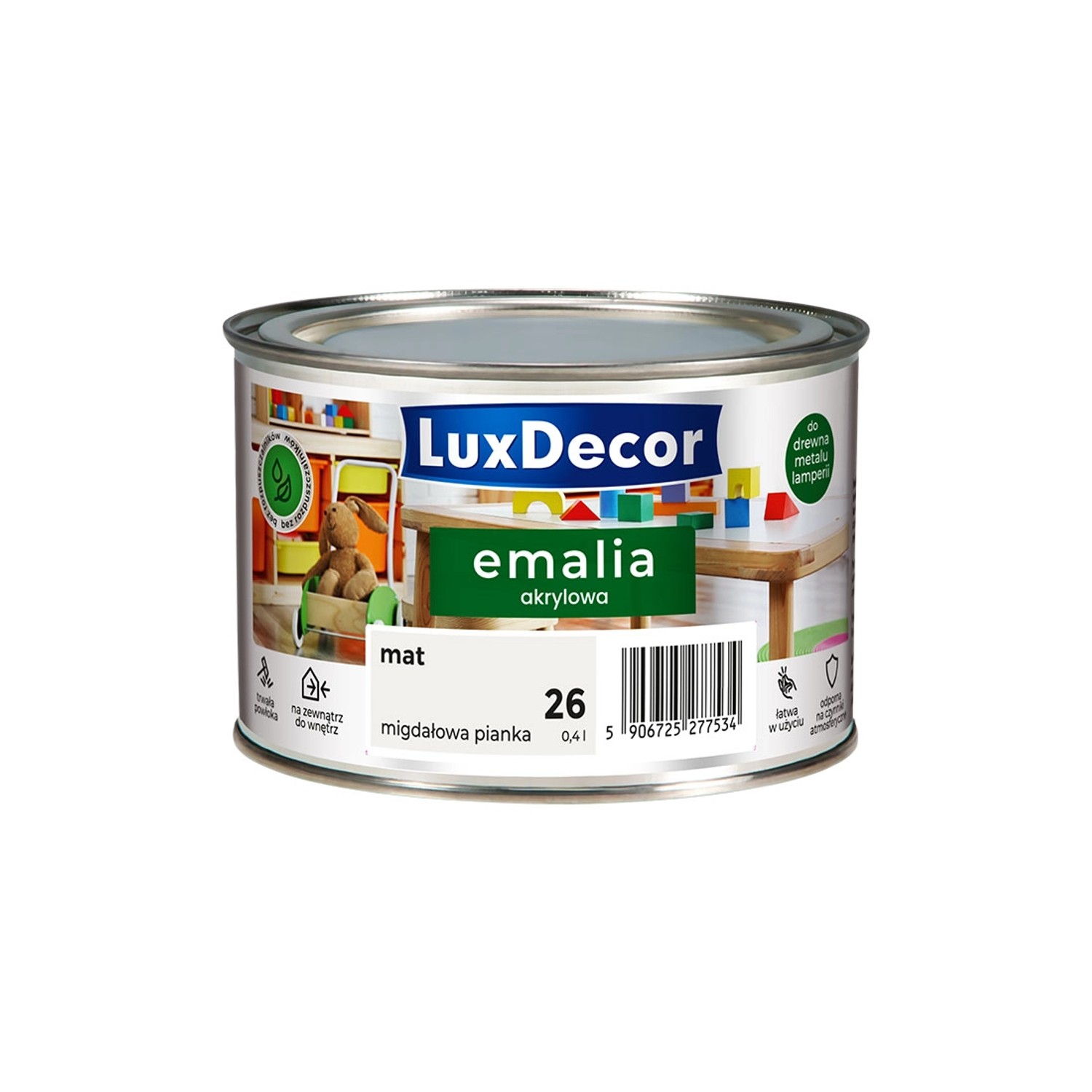 Emalia akrylowa LuxDecor migdałowa pianka mat 0,4L