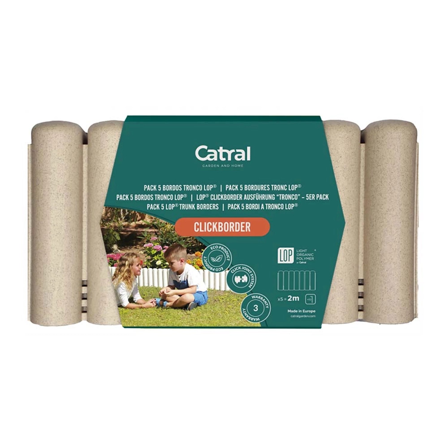 Palisada kompozytowa biała z pieńków - 40 x 20 x 5 cm