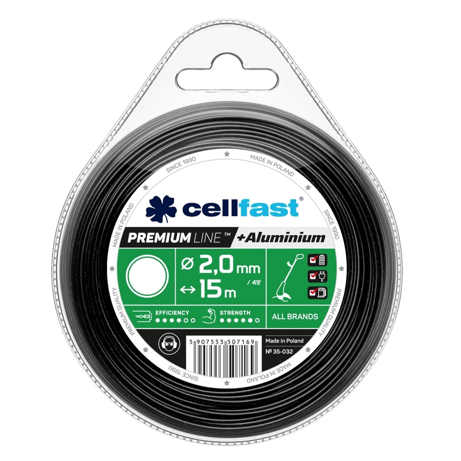 Cellfast Żyłka tnąca Premium - okrągła 2,0 mm x 15 m