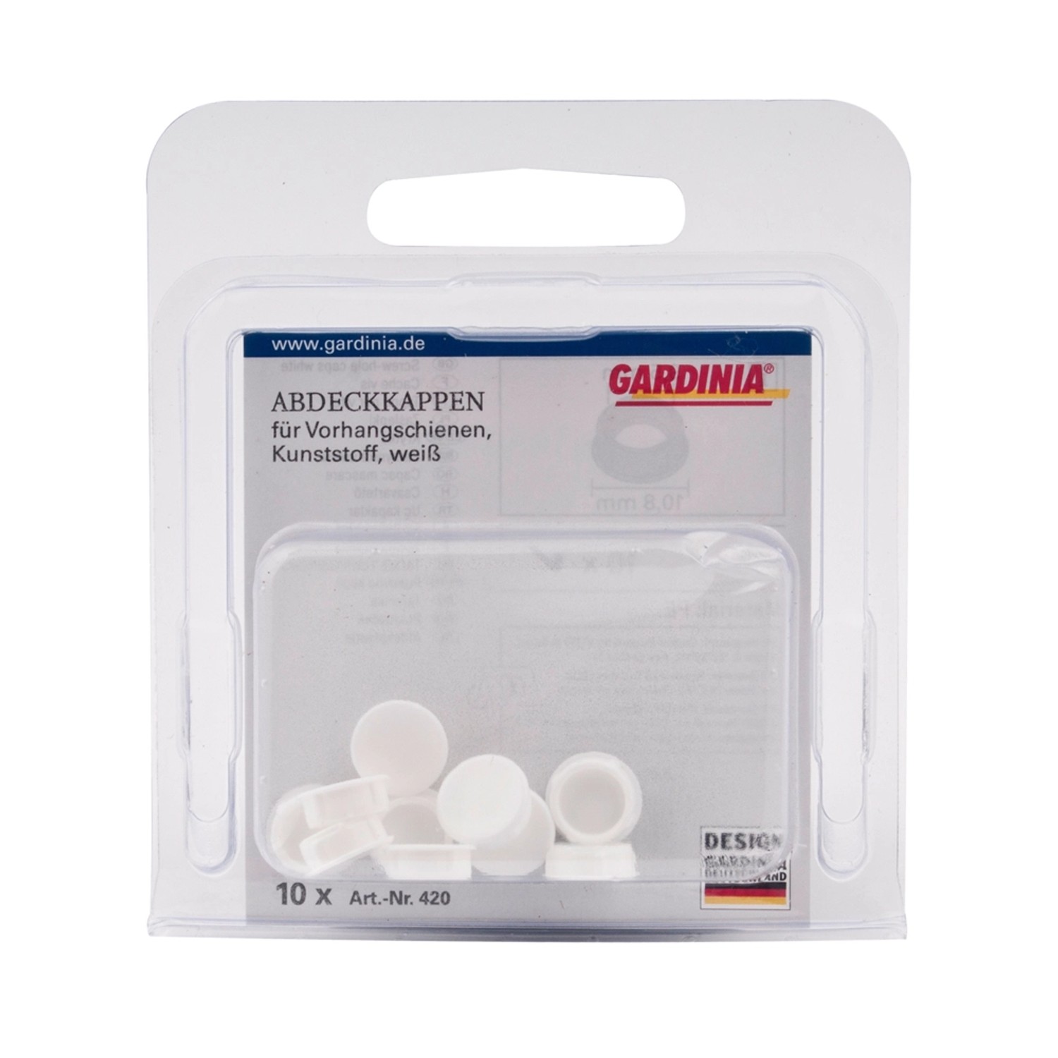 Gardinia Zaślepka do szyny sufitowej biała 10 sztuk