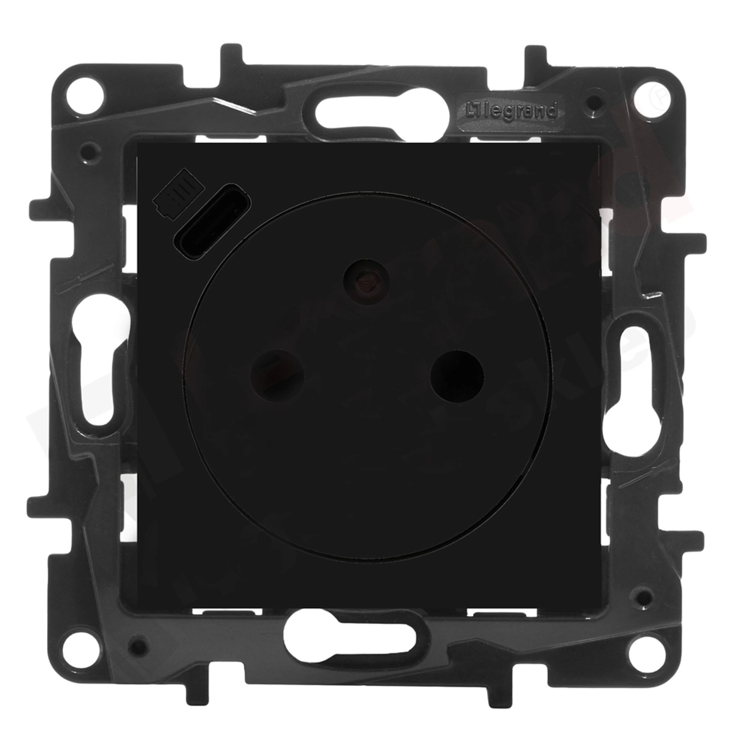 Niloe Step Gniazdo 2P+Z 16 A - 230 V z przesłoną, zaciski automatyczne, czarne