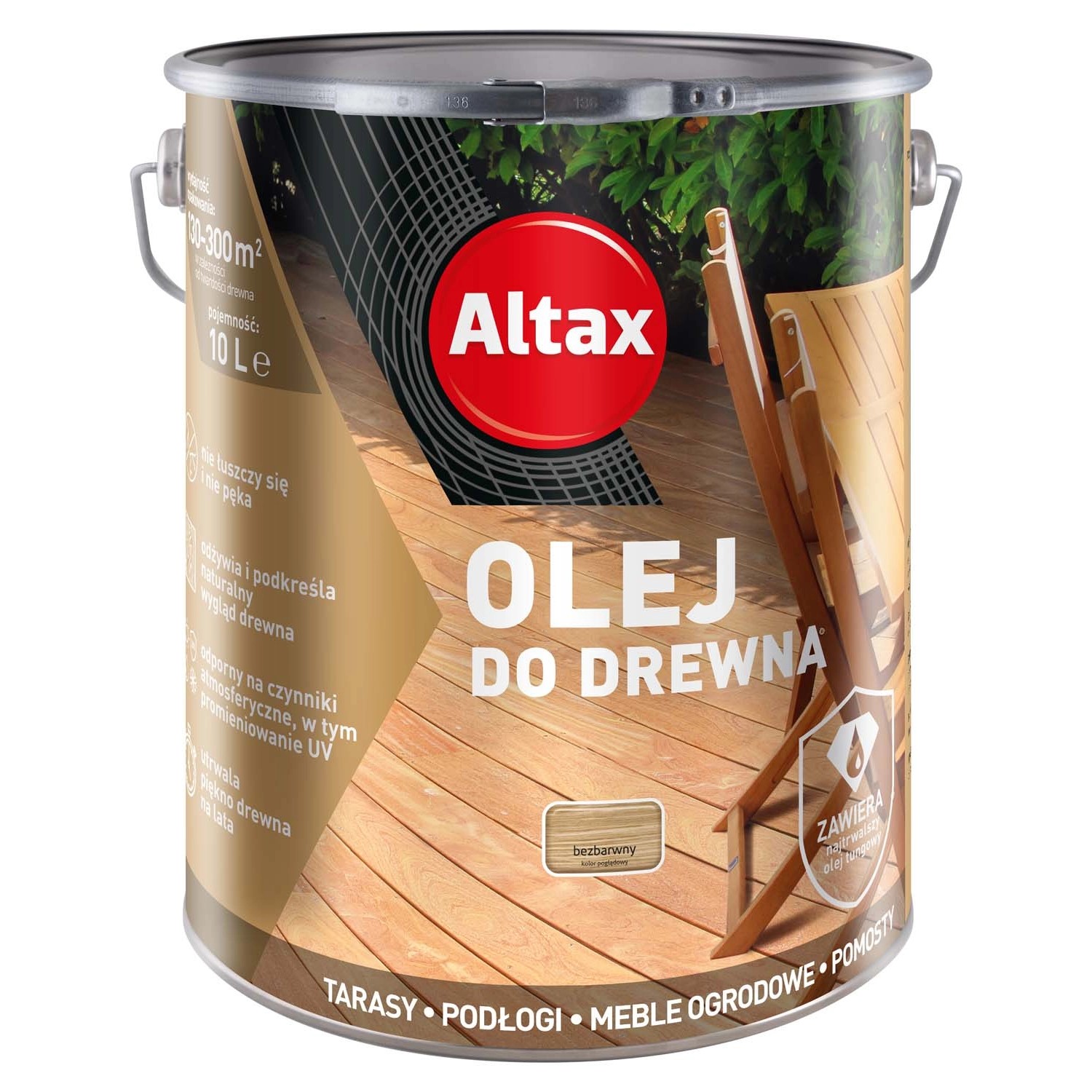 Altax Olej do drewna bezbarwny 10L