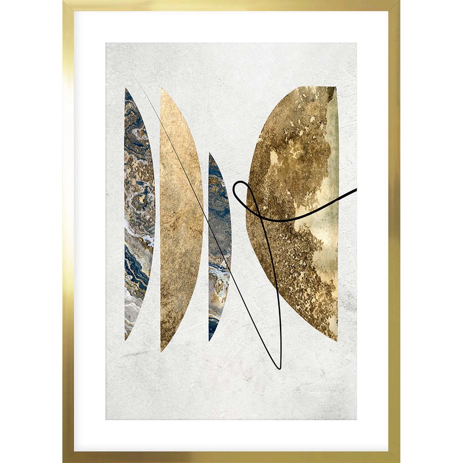 ARS LONGA Obraz GOLDEN BOATS 53 x 73 cm