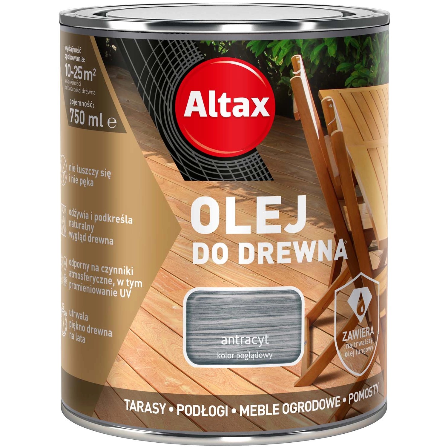 Altax Olej do drewna antracyt 0,75L