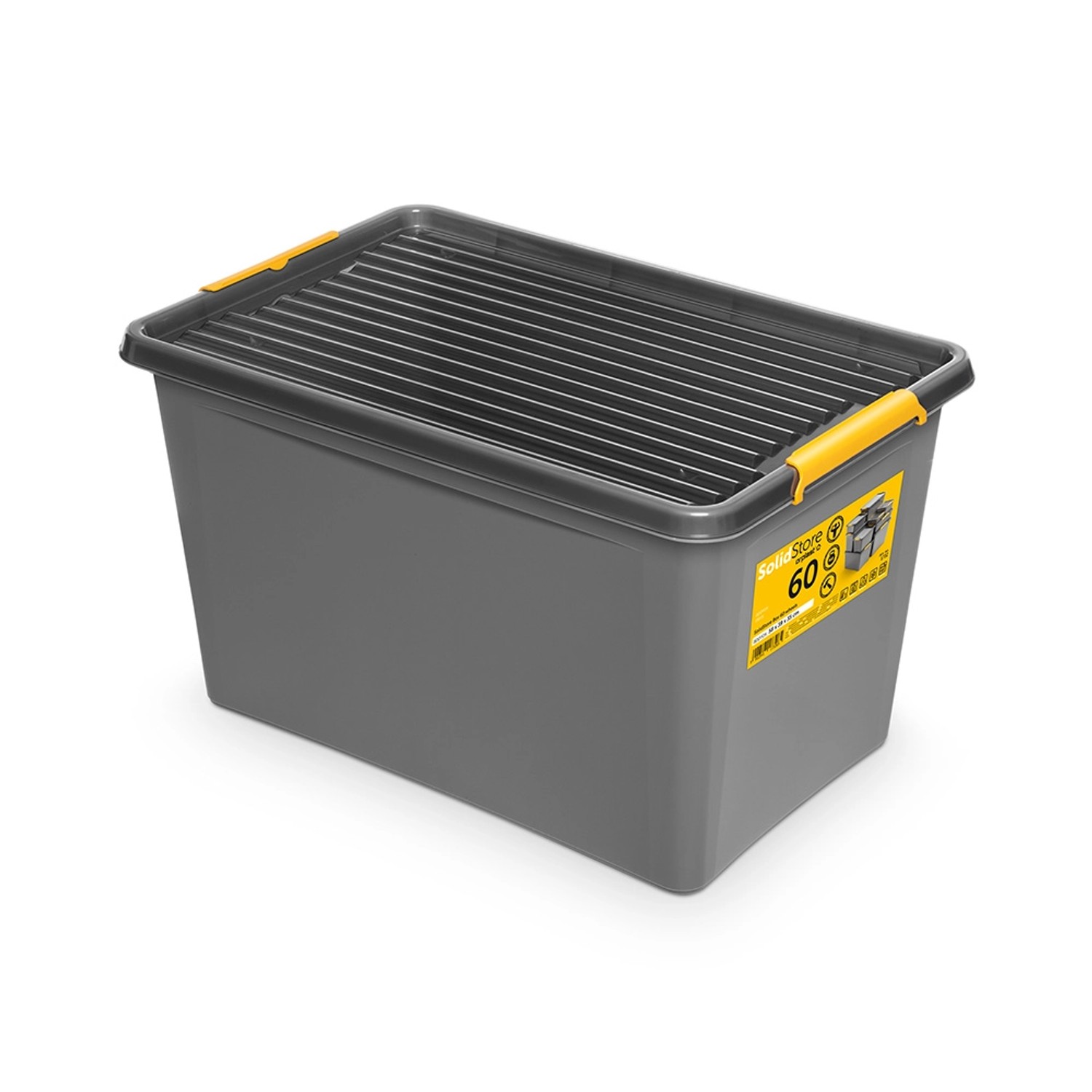 Pojemnik Solid Store z kółkami szary 60l 58x39x35 cm