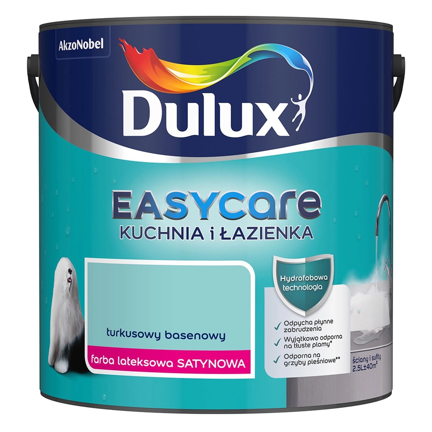 Farba Dulux EasyCare Kuchnia i Łazienka turkusowy basen 2,5 L