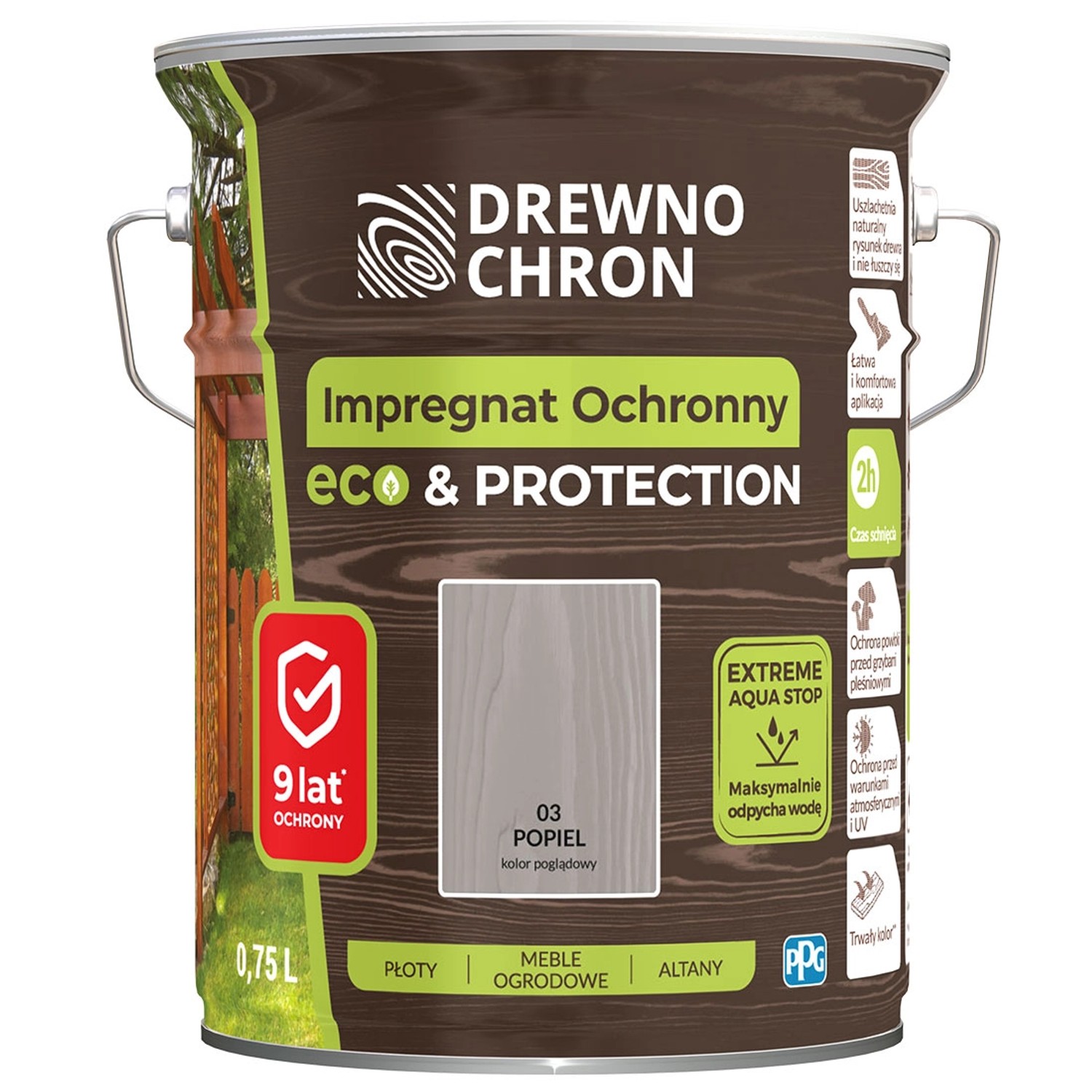 Drewnochron Impregnat ochronny Eco & Protection popiel 4,5L