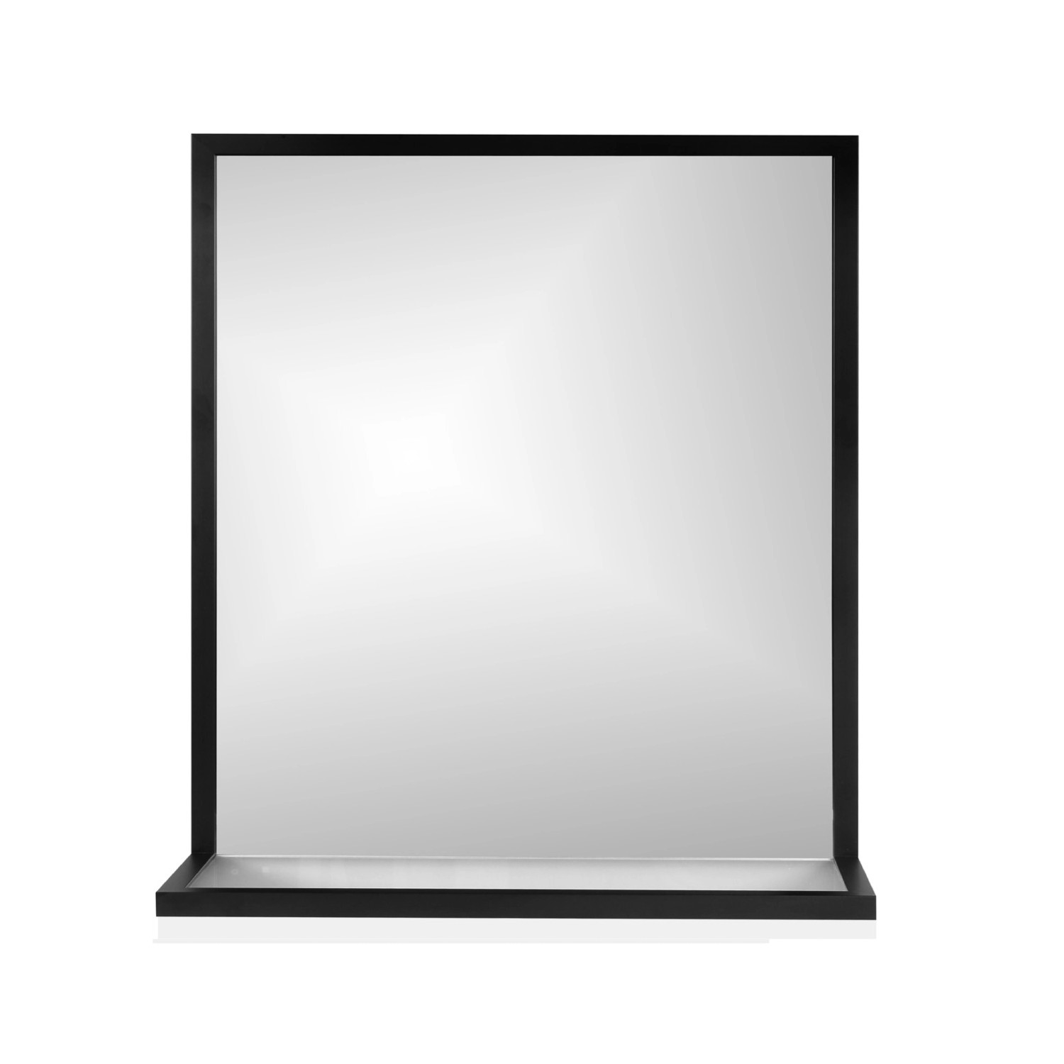 Lustro bez LED BRWShelf Line czarna rama 65x60x18