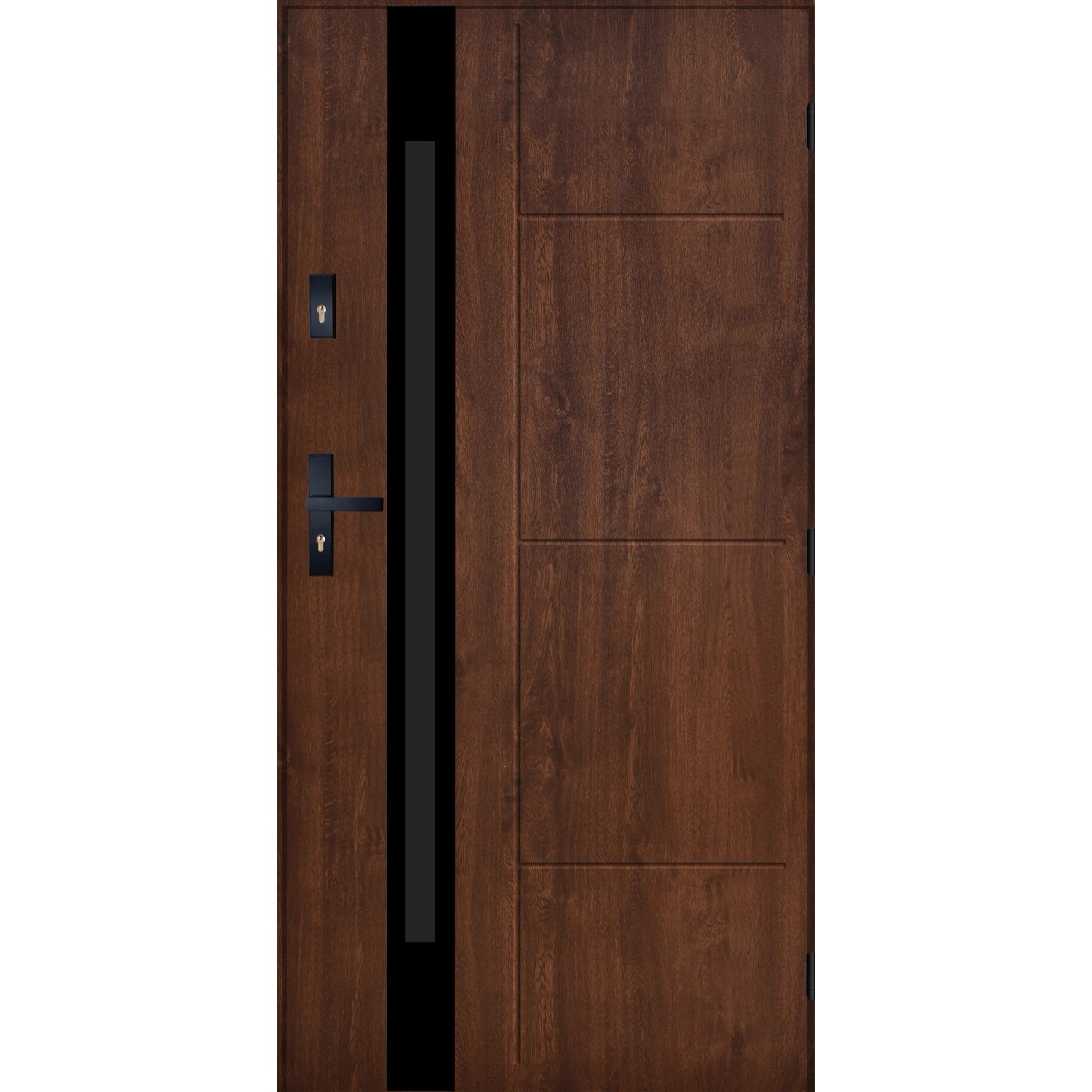 Drzwi zewnętrzne stalowe Madryt orzech 90P