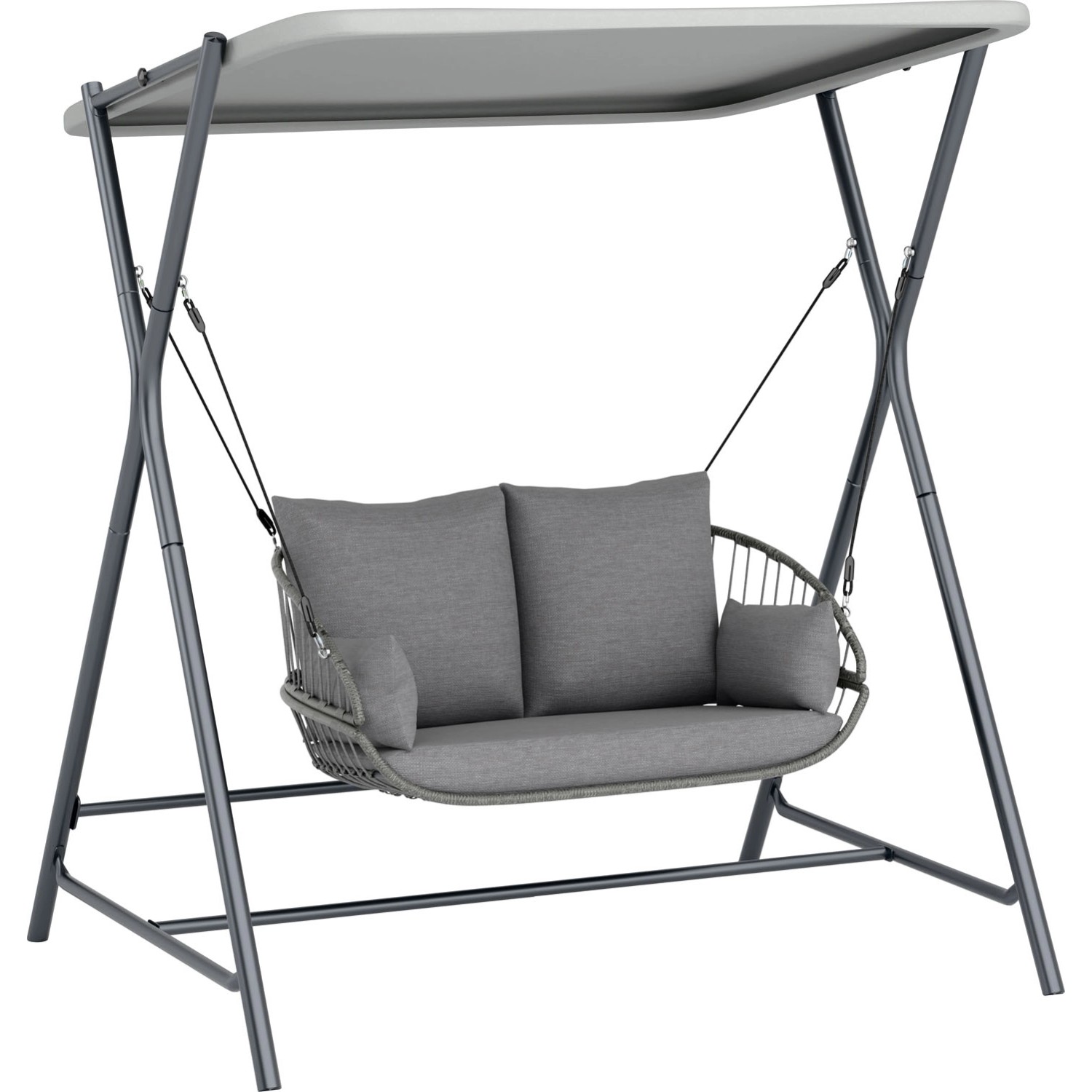 Huśtawka ogrodowa WINGDAM szara 2-osobowa