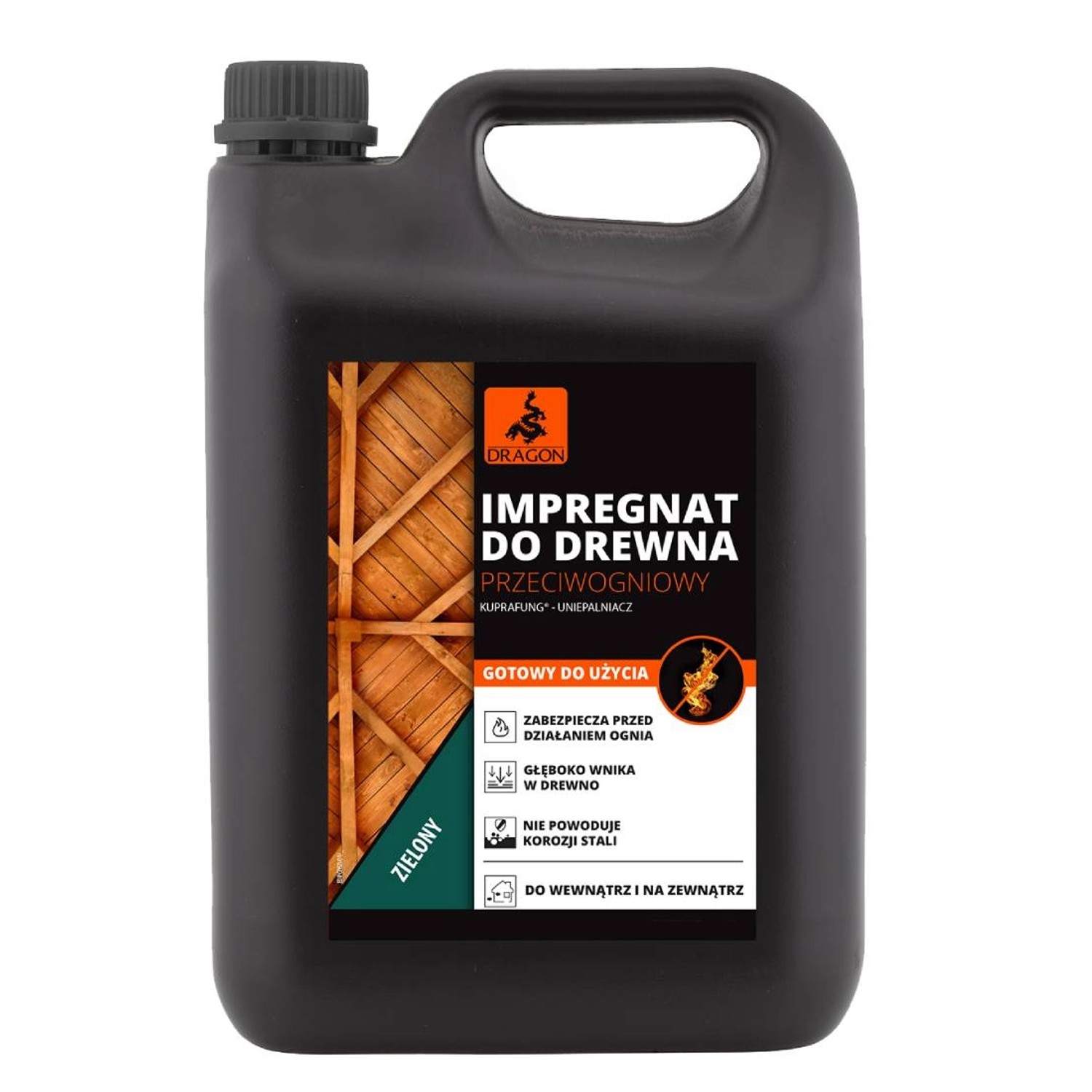 Dragon Impregnat do drewna przeciwogniowy zielony - 5L