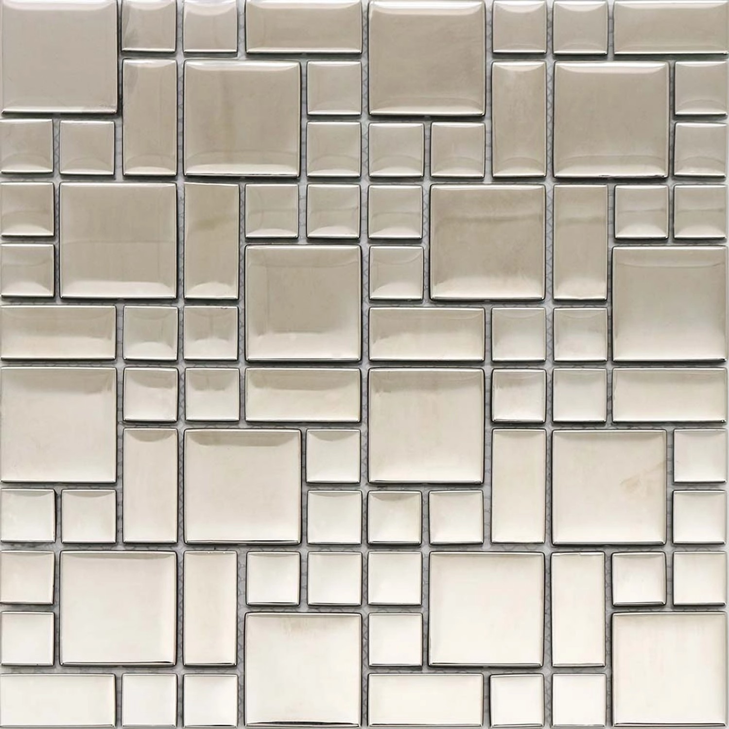 Mozaika szklana CRYSTAL srebrna mix 30 cm x 30 cm