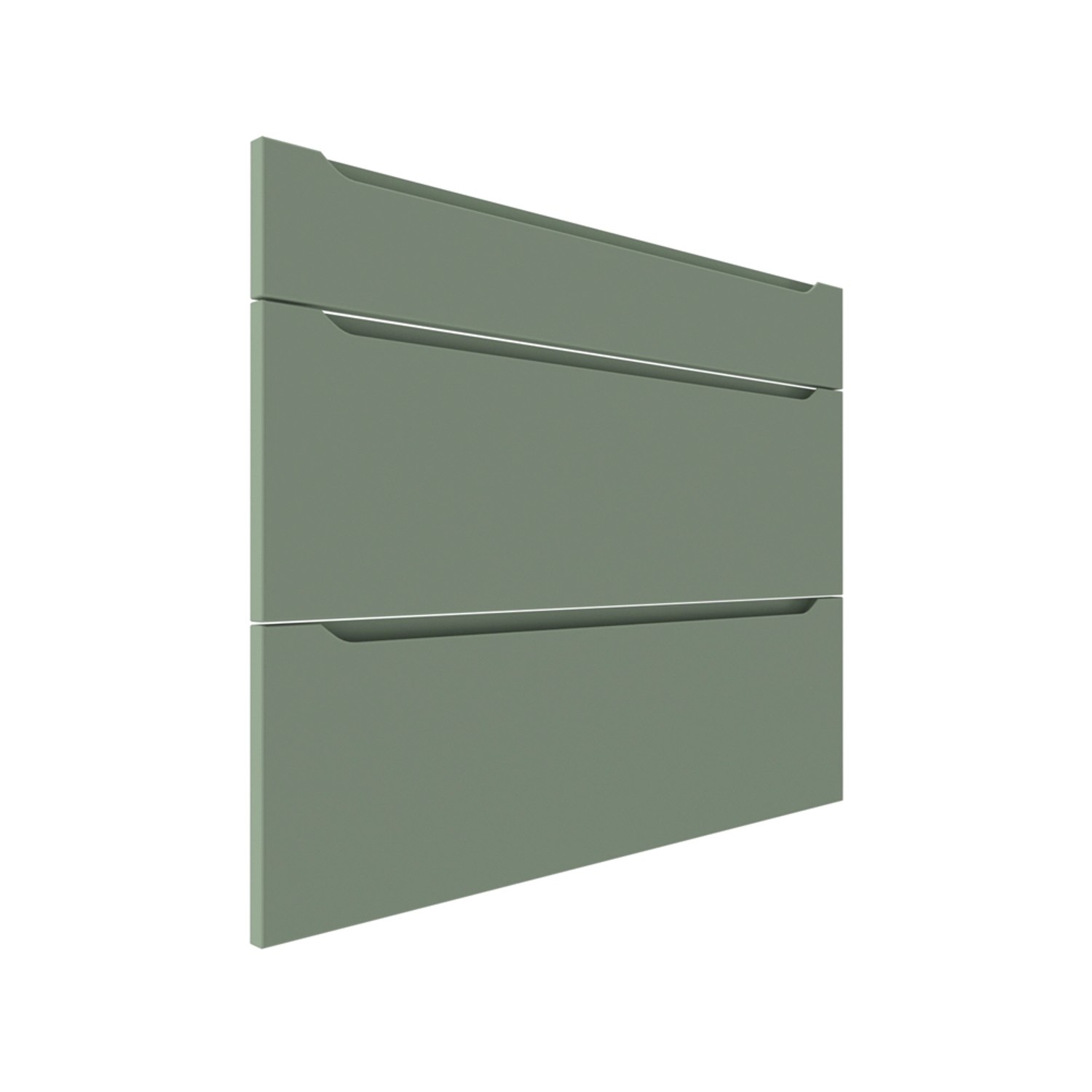 Trzy fronty do szafki z szufladami Salerno 80 cm oliwka mat