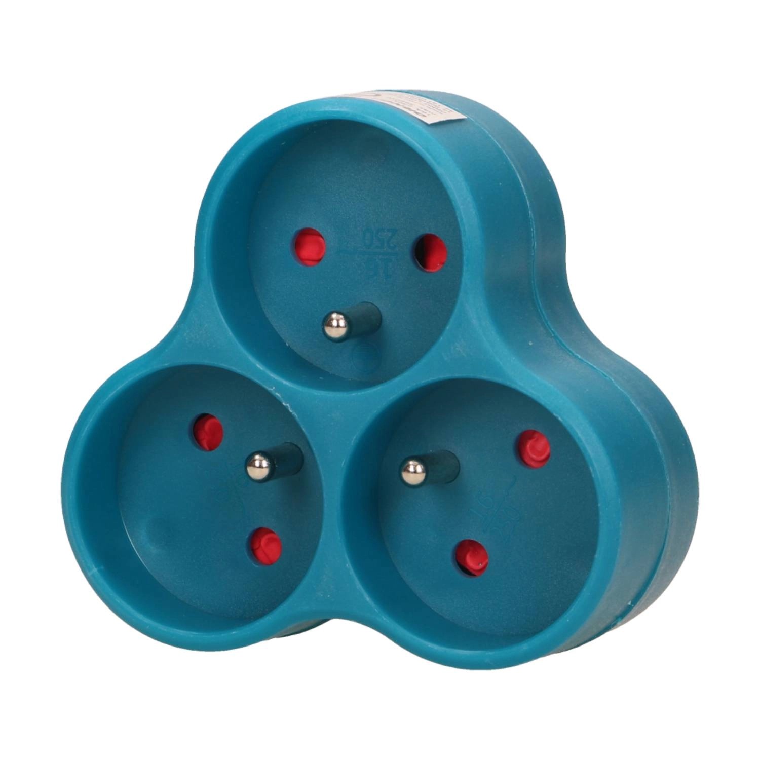 Orno Rozgałęziacz Z/U 3-gniazdkowy turkusowy