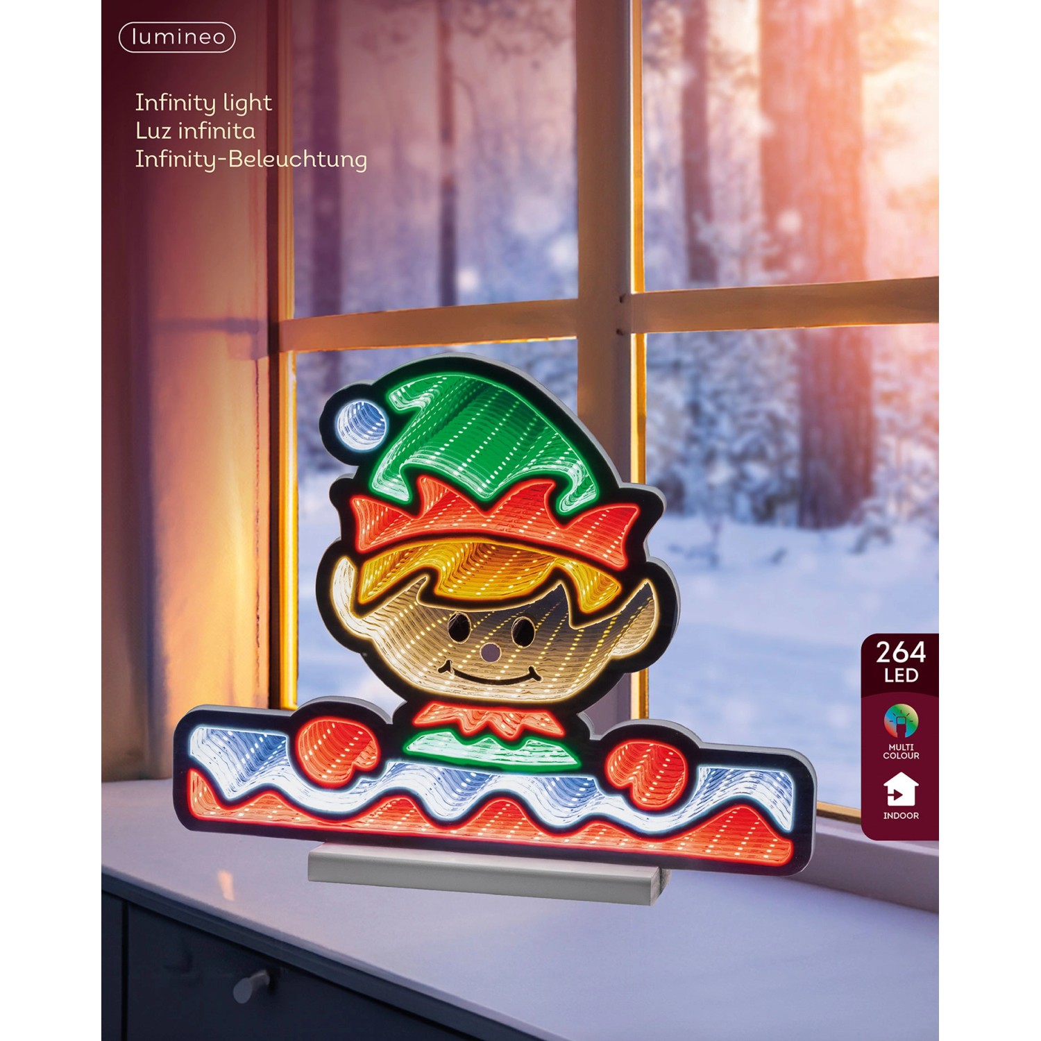 Dekoracja stojąca Elf 264 LED 37,6 x 30 cm multicolor