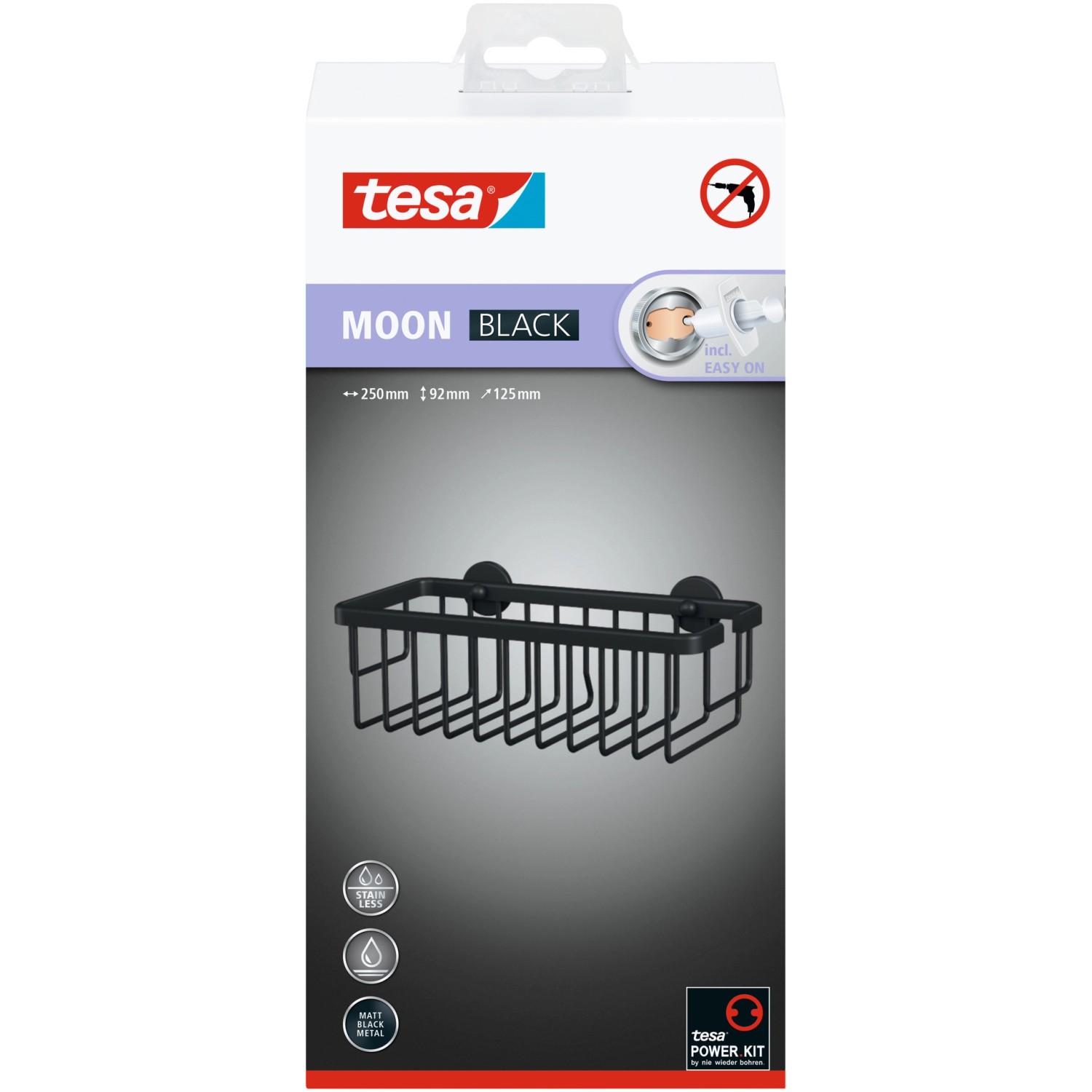 Tesa Półka ALUXX 1P prosta Black