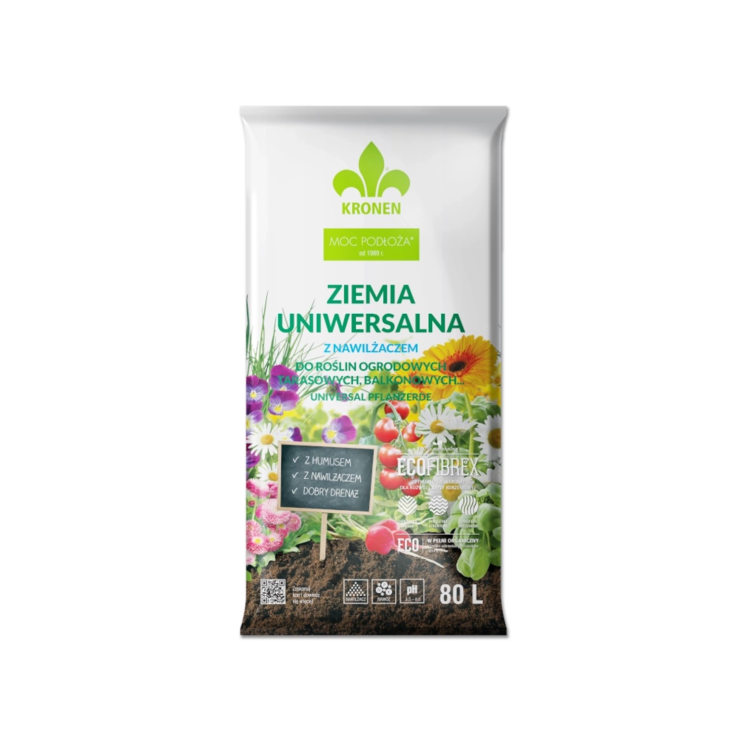 Kronen Podłoże uniwersalne z nawilżaczem - 80 l