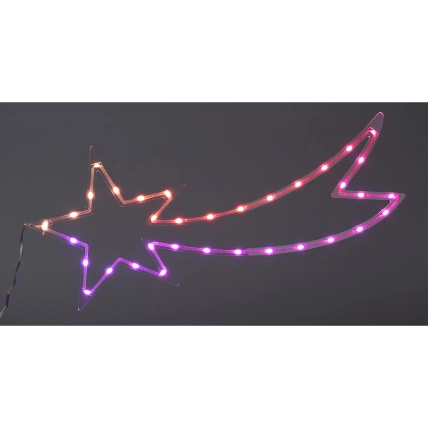 Dekoracja LED SPADAJĄCA GWIAZDA RGB - 26x60 cm
