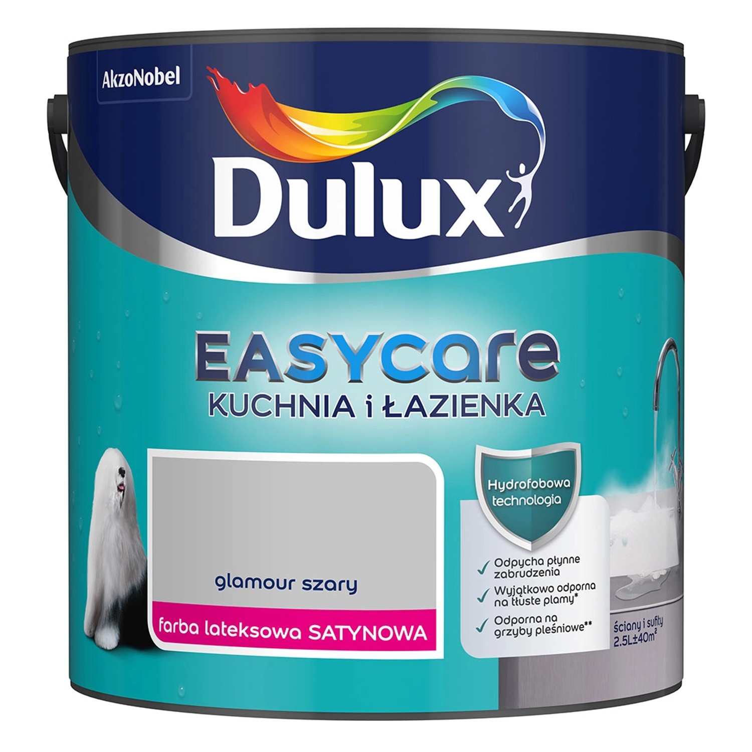 Farba Dulux EasyCare Kuchnia i Łazienka glamour szary 2,5 L