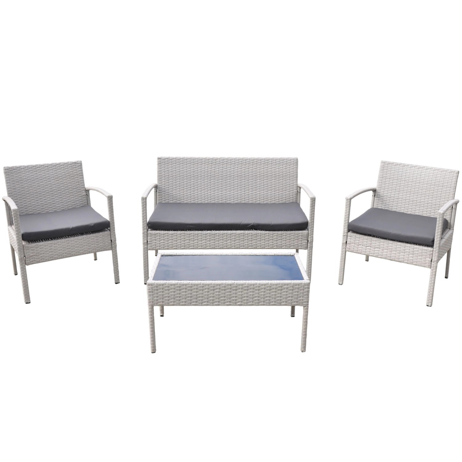 Komplet mebli wypoczynkowych SYCYLIA szary 4-częściowy