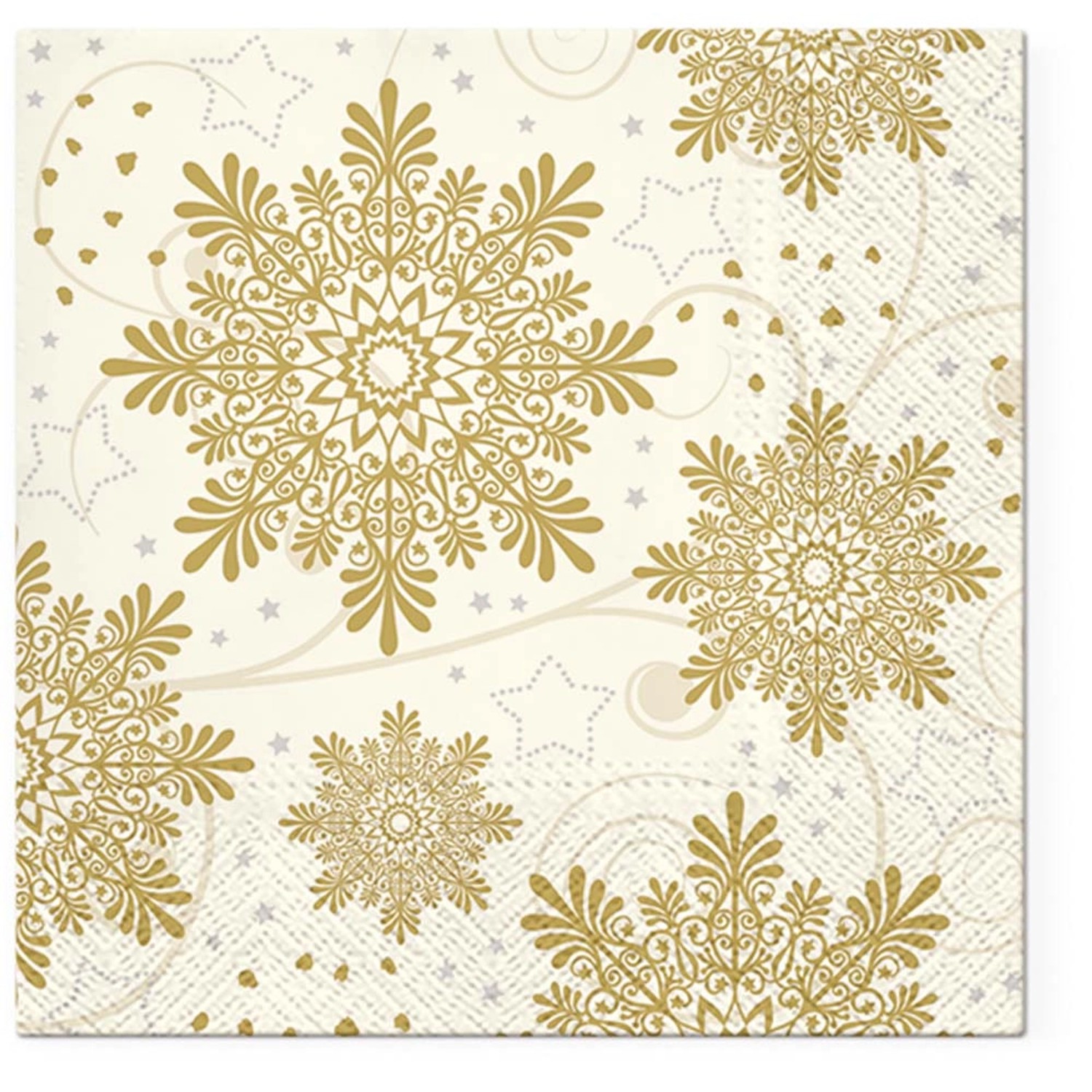 Serwetki świąteczne SNOWFLAKES GOLD - 33x33 cm 20 szt.