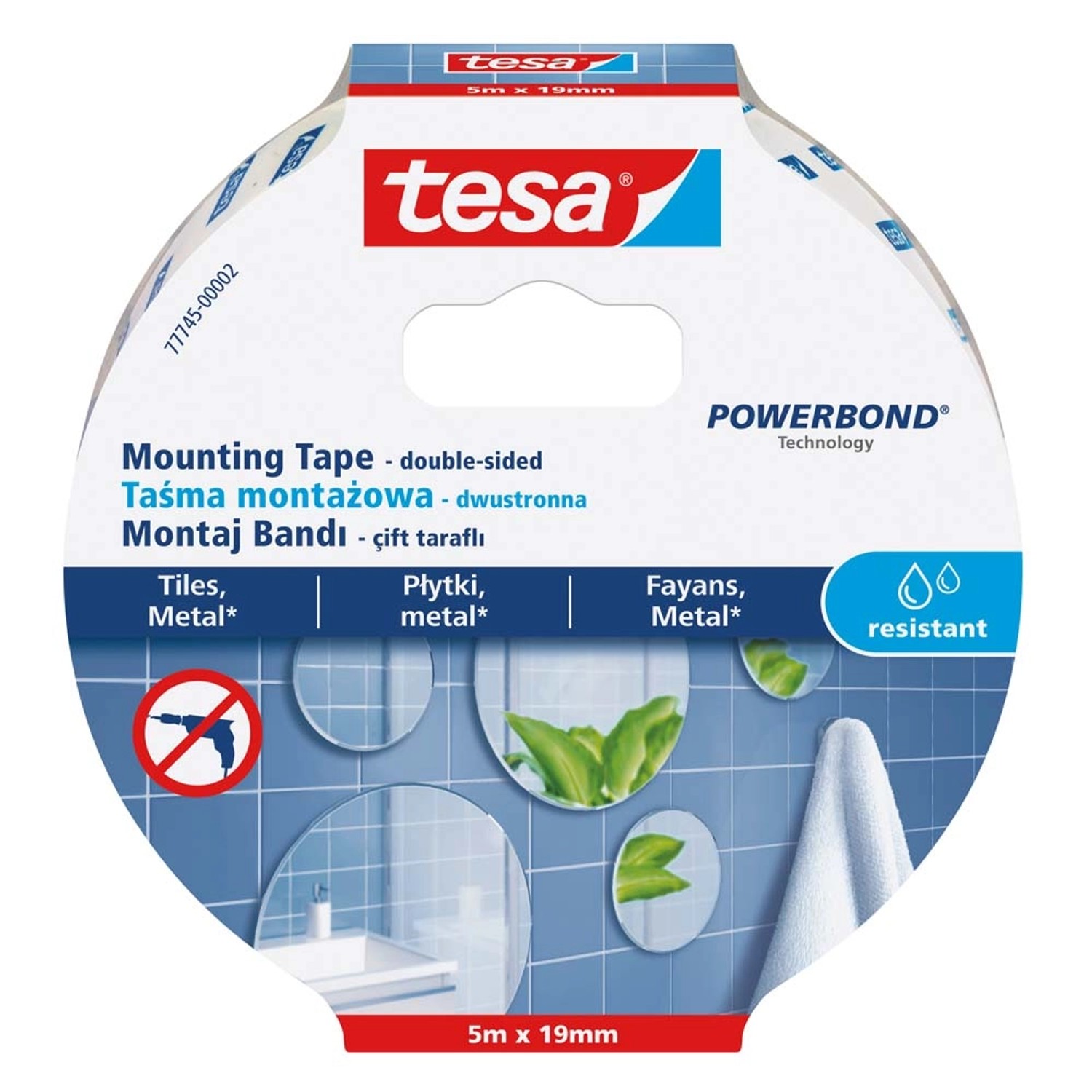 Tesa Taśma montażowa do luster 5 m x 19 mm