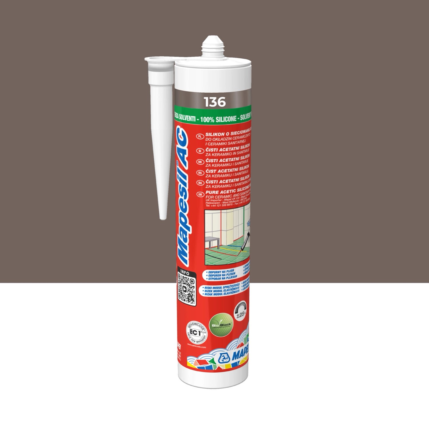 Mapei Silikon Mapesil AC 136 brunatny 310 ml