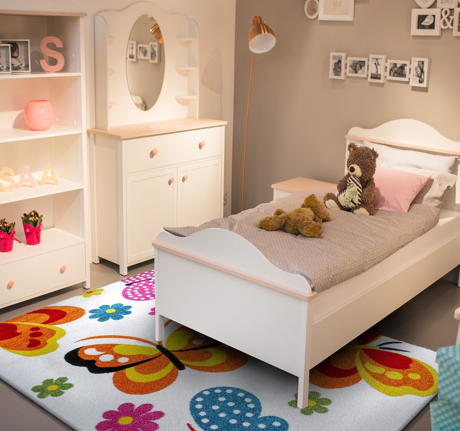 Dywan dziecięcy Diamond 14 Motyle - Kremowy