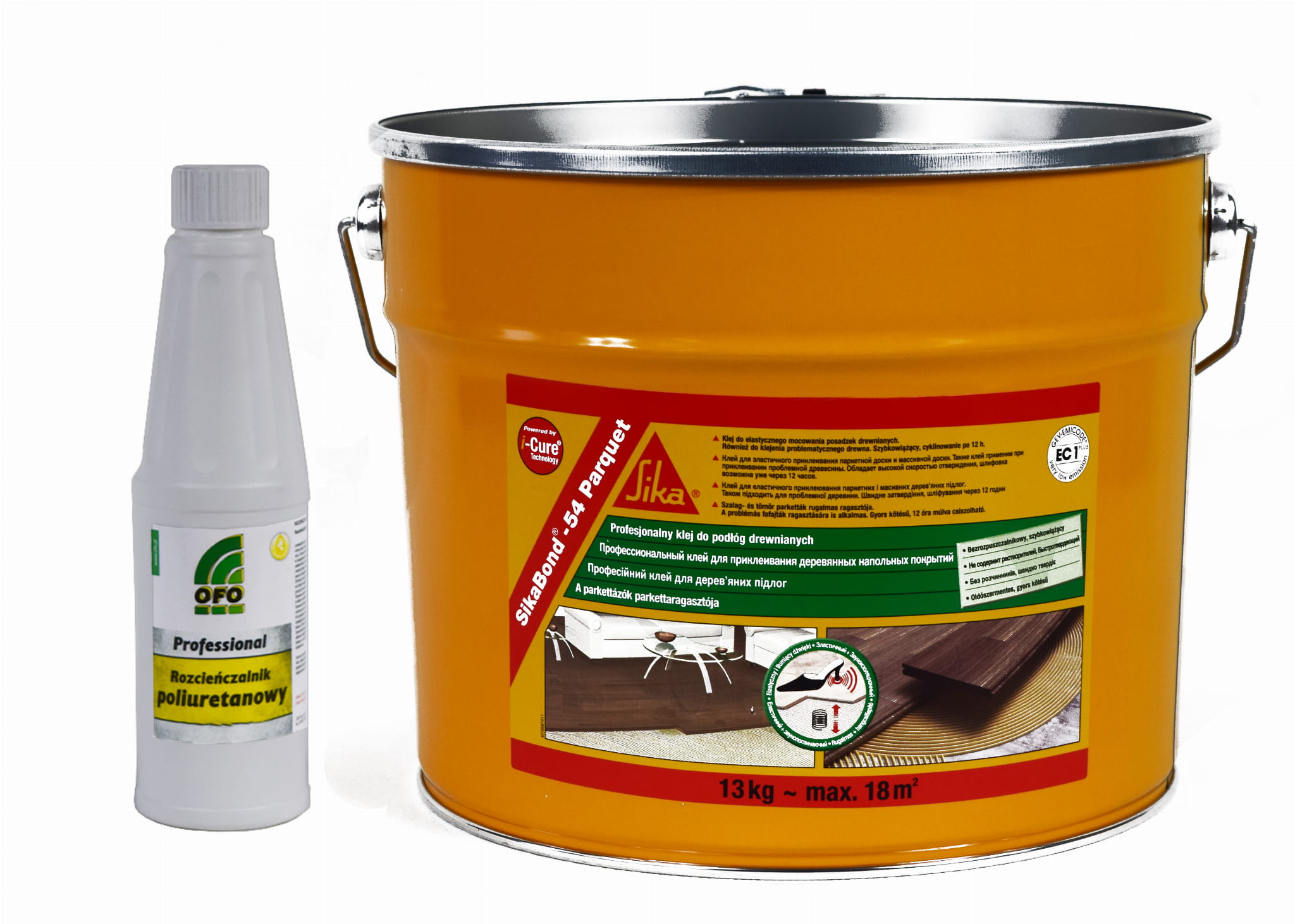 SIKABOND T54 PARQUET 13KG + ROZPUSZCZALNIK KLEJ DO PARKIETU DESKI