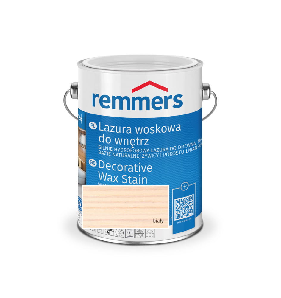 REMMERS LAZURA WOSKOWA HYDROFOBOWA NA BAZIE ŻYWICY DO WNĘTRZ BIAŁY 2,5L