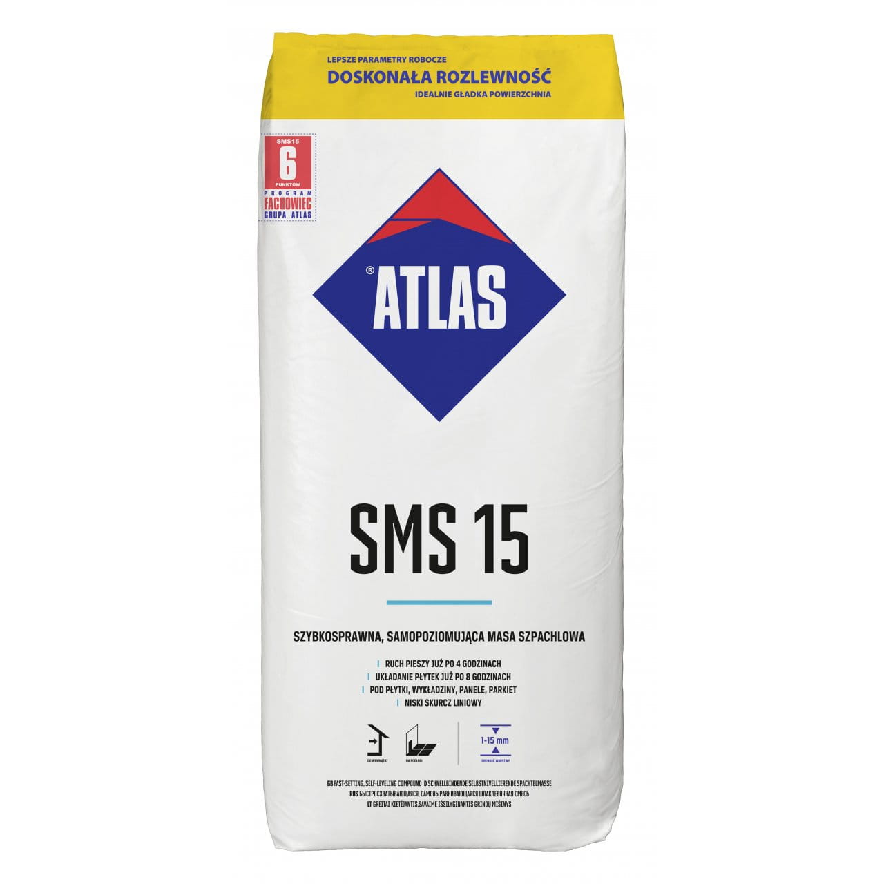 ATLAS SMS 15 25KG WYLEWKA SAMPOZIOMUJĄCA PODKŁAD