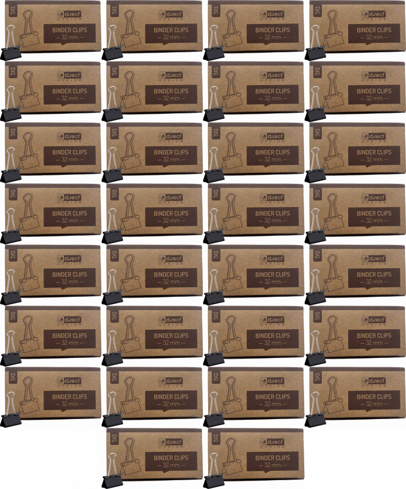 48x Klip biurowy D.Rect, 32 mm, 12 sztuk, czarny