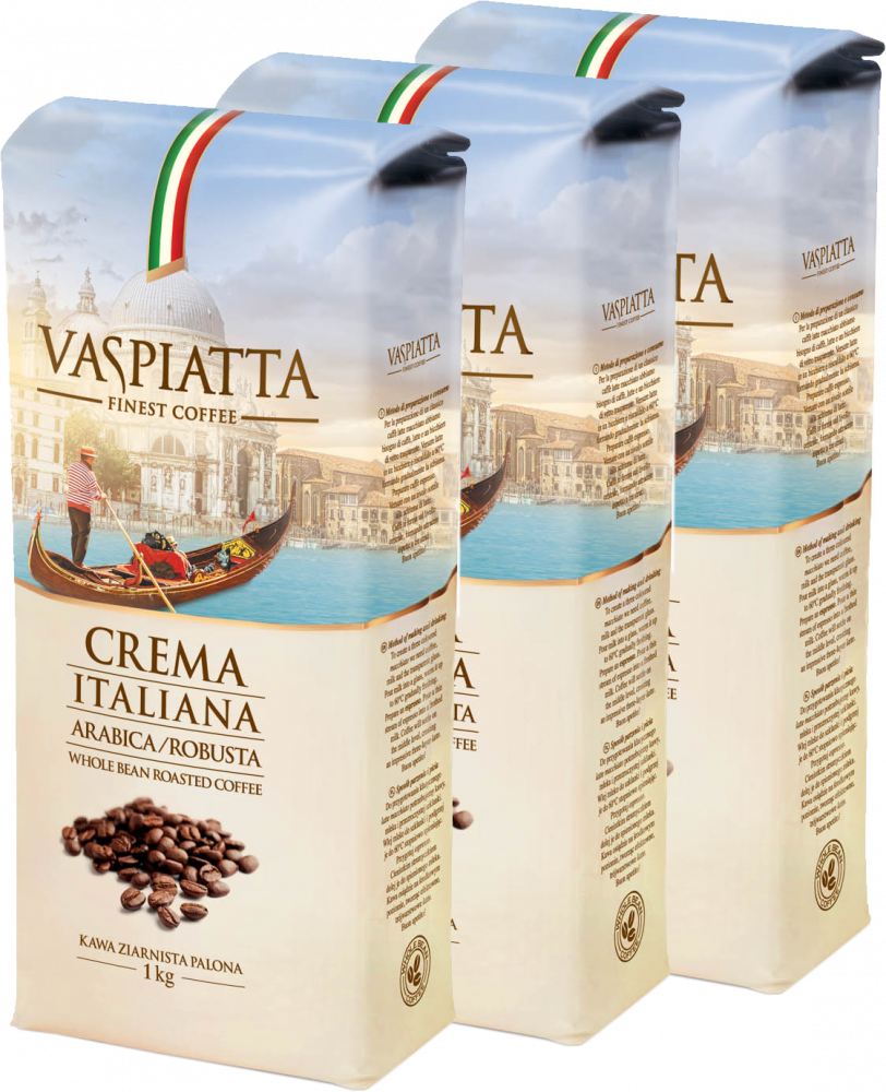 3x Kawa ziarnista Vaspiatta Crema Italiana, 1kg
