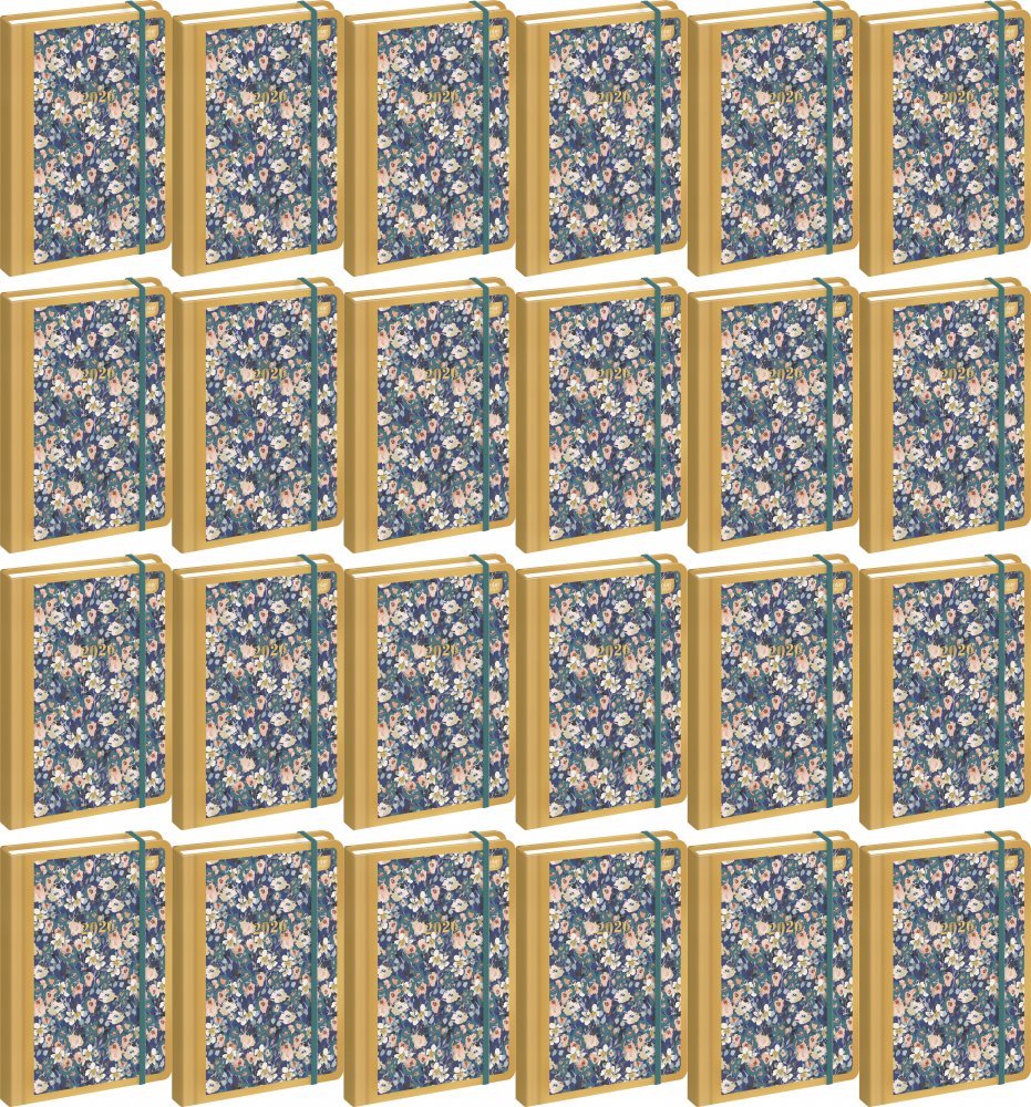 24x Kalendarz książkowy 2026, Interdruk, Metallic Meadow, B6, tygodniowy